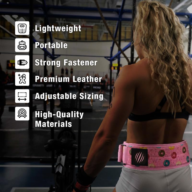Bear KompleX Premium Leather APEX Weightlifting Belt for Men & Women - Powerlifting, Squats, Crossfit & Weight Training - Adjustable Velcro Back Support for Comfort - Ideal for Gym, Home Workouts & Strength Training