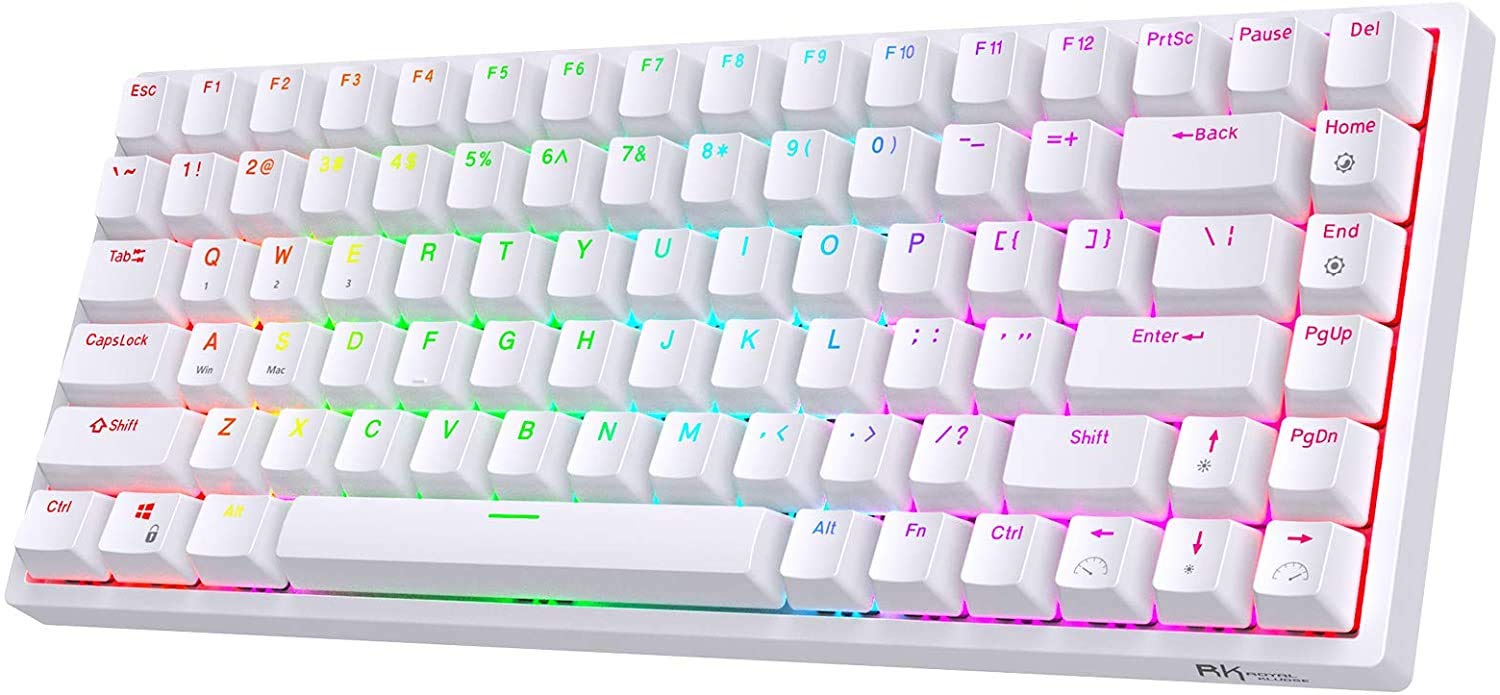 RK ROYAL KLUDGE RK84 Wireless Mechanical Gaming Keyboard - 75% Compact Layout, Bluetooth/2.4Ghz/USB-C Triple Mode, Hot-Swappable Tactile Brown Switches, RGB Backlit | Perfect for PC Gaming, Office Work & Typing Enthusiasts