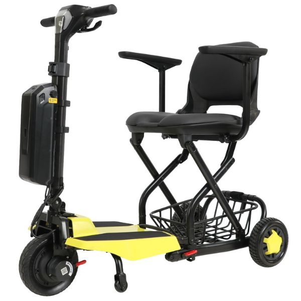 Lightweight Foldable 3-Wheel Travel Mobility Scooter for Seniors & Adults - Perfect for Airports, Shopping Malls & Outdoor Adventures