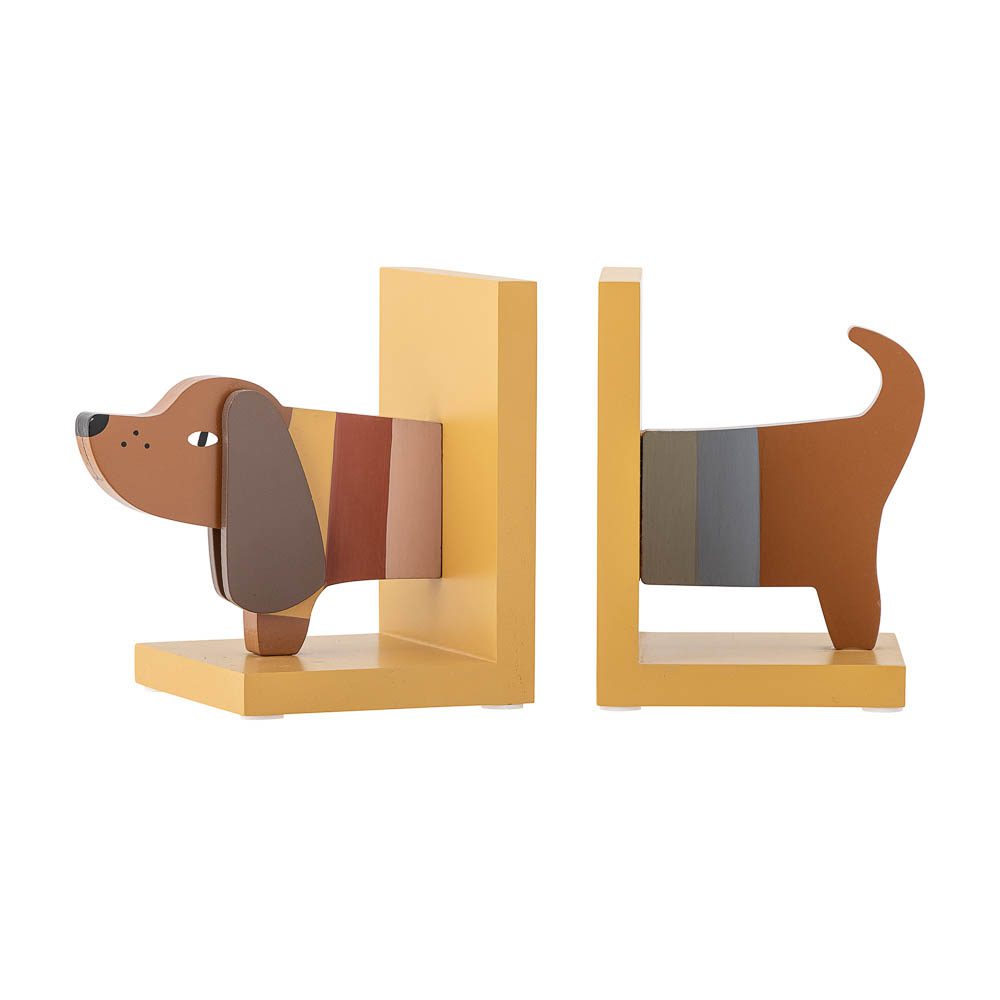 Bloomingville Charlie Decorative Bookend in Yellow - Stylish Book Holder for Home Office, Bookshelf, and Living Room Decor