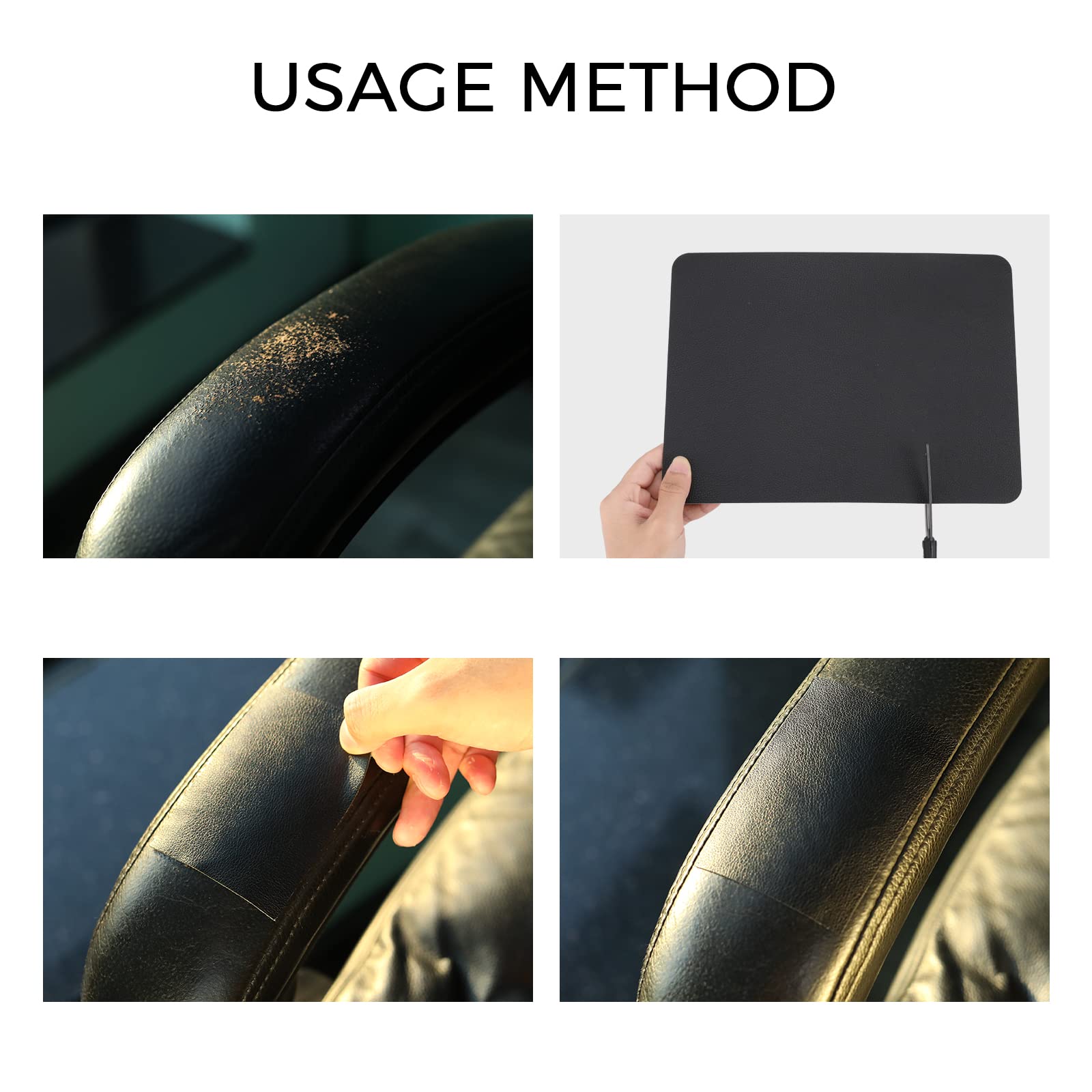 Self-Adhesive Leather Repair Patch Tape 8.2x11 Inch (2PCS) - Large Sofa, Car Seat & Furniture Vinyl Repair Kit (Blue) - Fix Scratches & Tears on Leather Couches, Car Interiors & Office Chairs