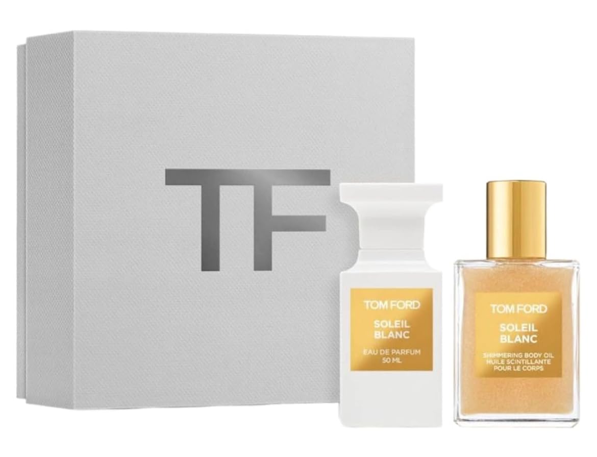 Tom Ford Private Blend Soleil Blanc 2-Piece Perfume Set - Eau De Parfum & Shimmering Body Oil for Women | Luxury Fragrance Gift Set for Date Night & Special Occasions