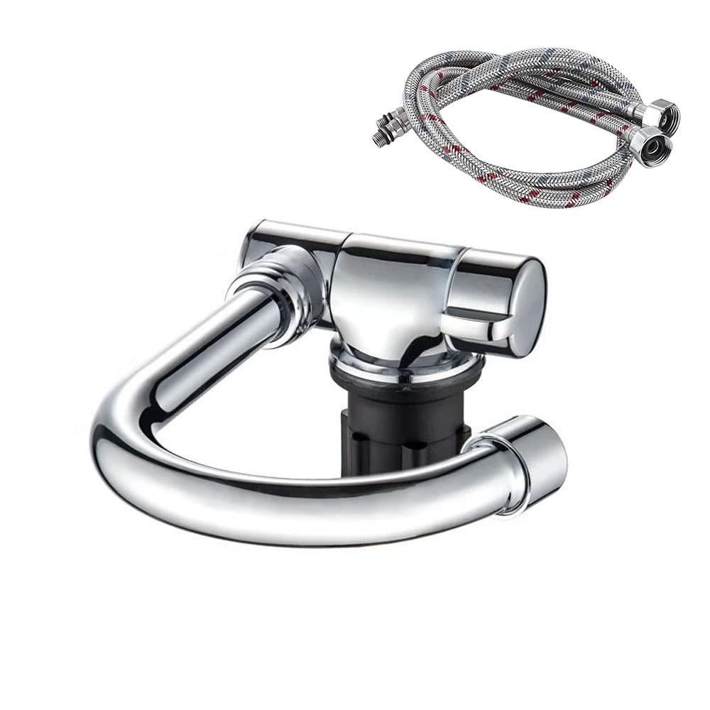 360 Degree Swivel Folding Faucet - Hot & Cold Water Kitchen Sink Faucet for RV, Marine, Camper, Boat | Bathroom, Deck & Caravan Accessories | Perfect for Outdoor Adventures & Compact Spaces