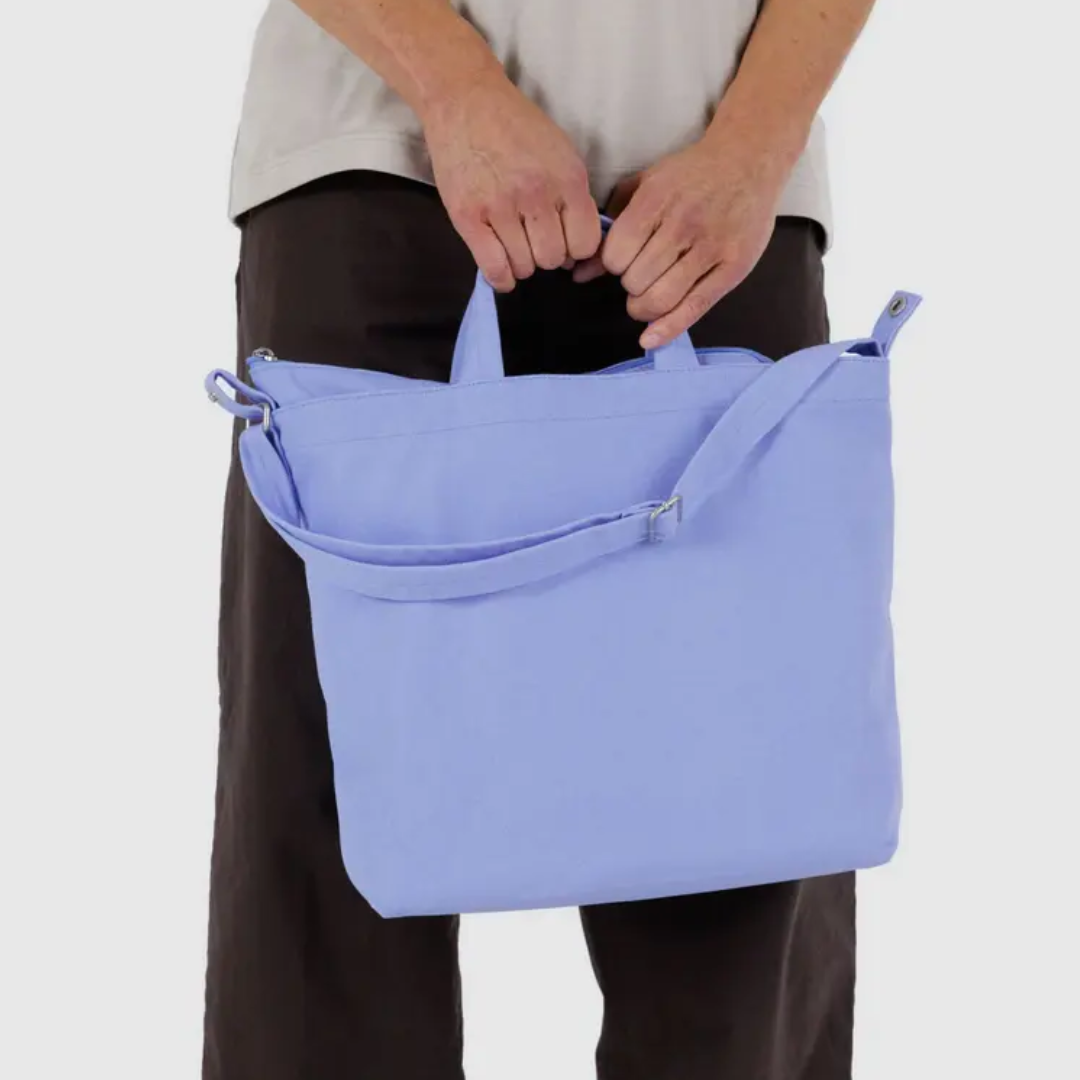BAGGU French Blue Horizontal Zip Duck Bag - Stylish & Durable Crossbody Bag for Women, Perfect for Travel, Shopping & Everyday Use