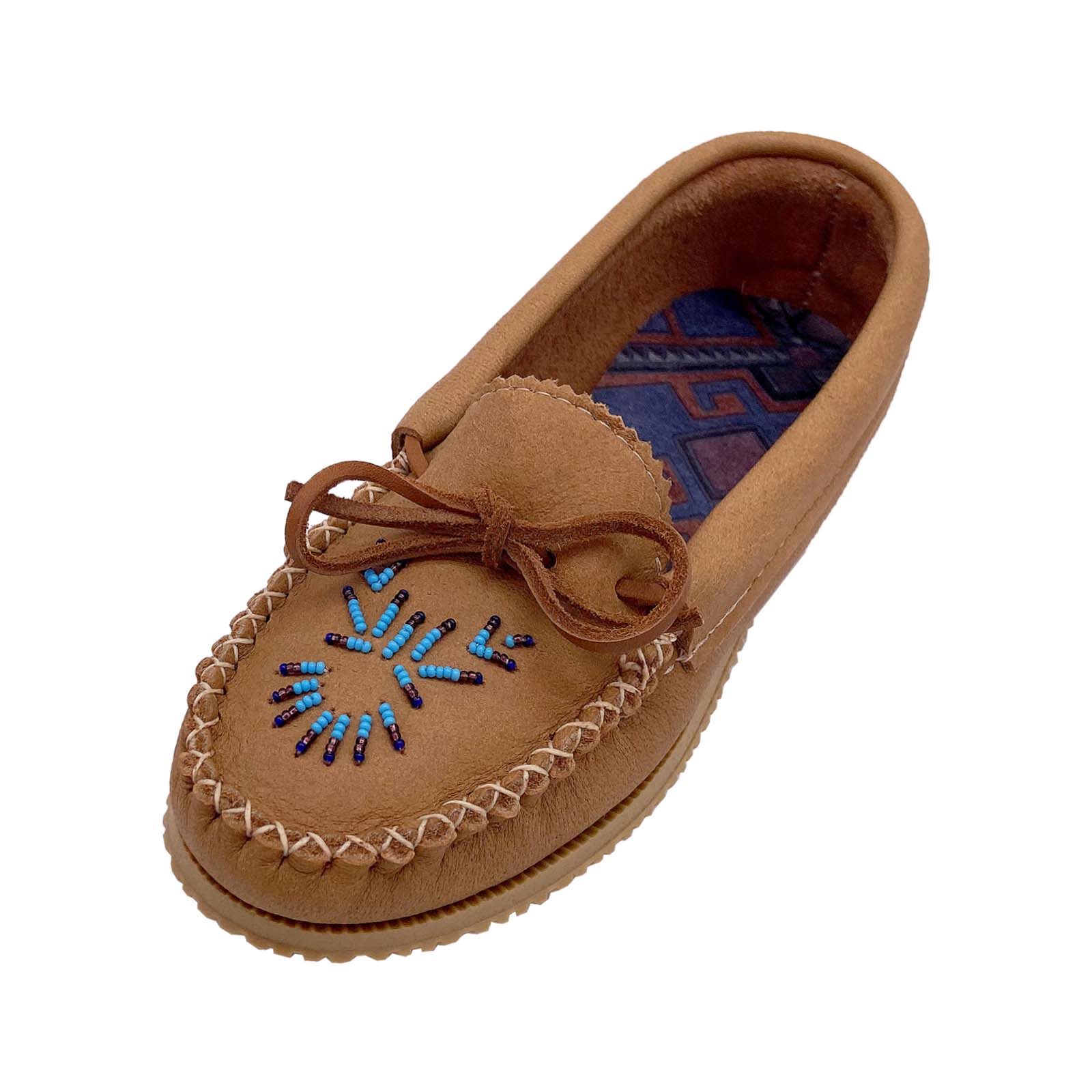 Women's Beaded Moccasin Shoes with Comfortable Rubber Sole - Perfect for Casual Wear, Indoor Slippers & Boho Fashion Outfits