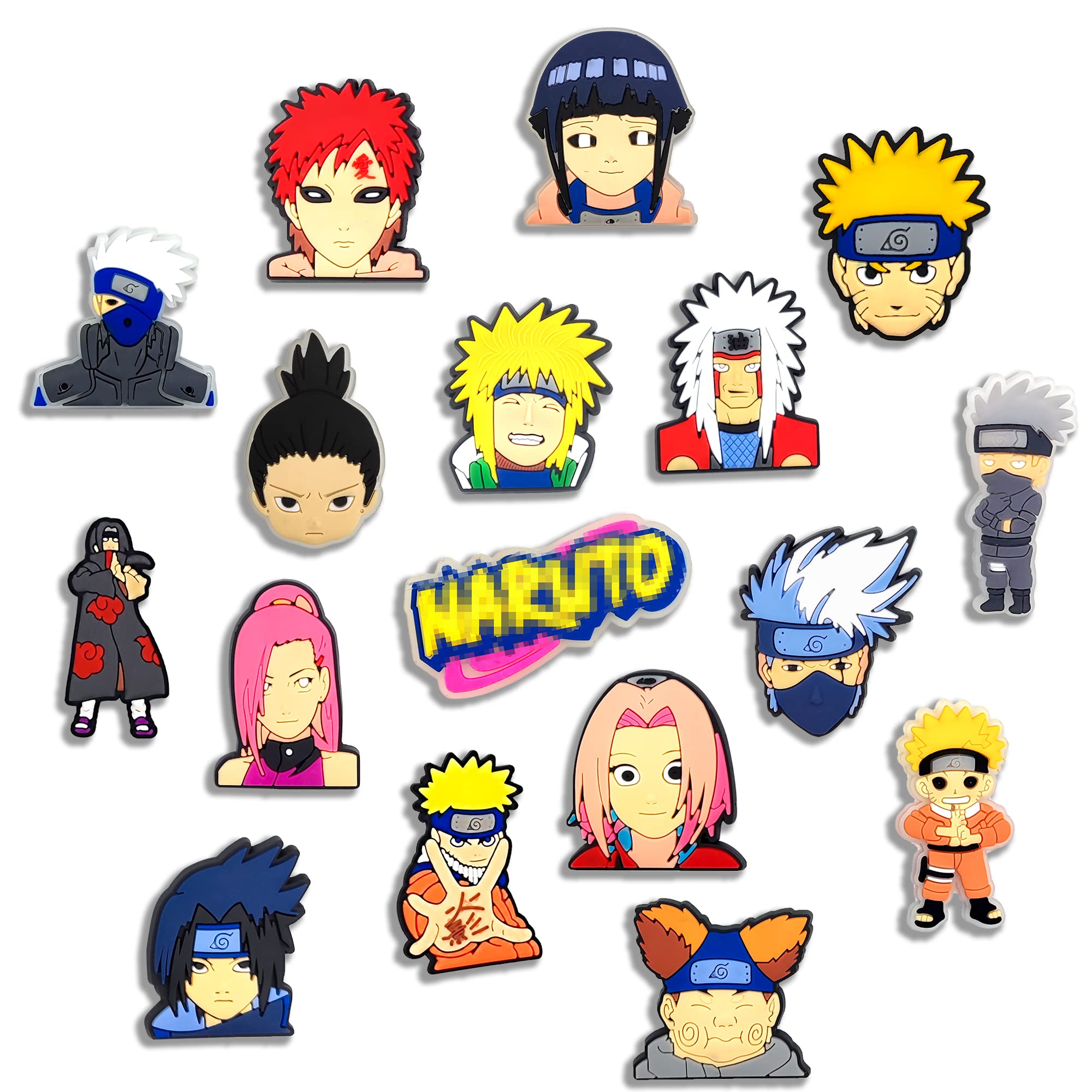 17PCS Anime Croc Charms for Shoes - PVC Clog Pins & Bracelet Decorations for Women & Men | Perfect for Birthday Party Favors, DIY Accessories & Casual Footwear Customization