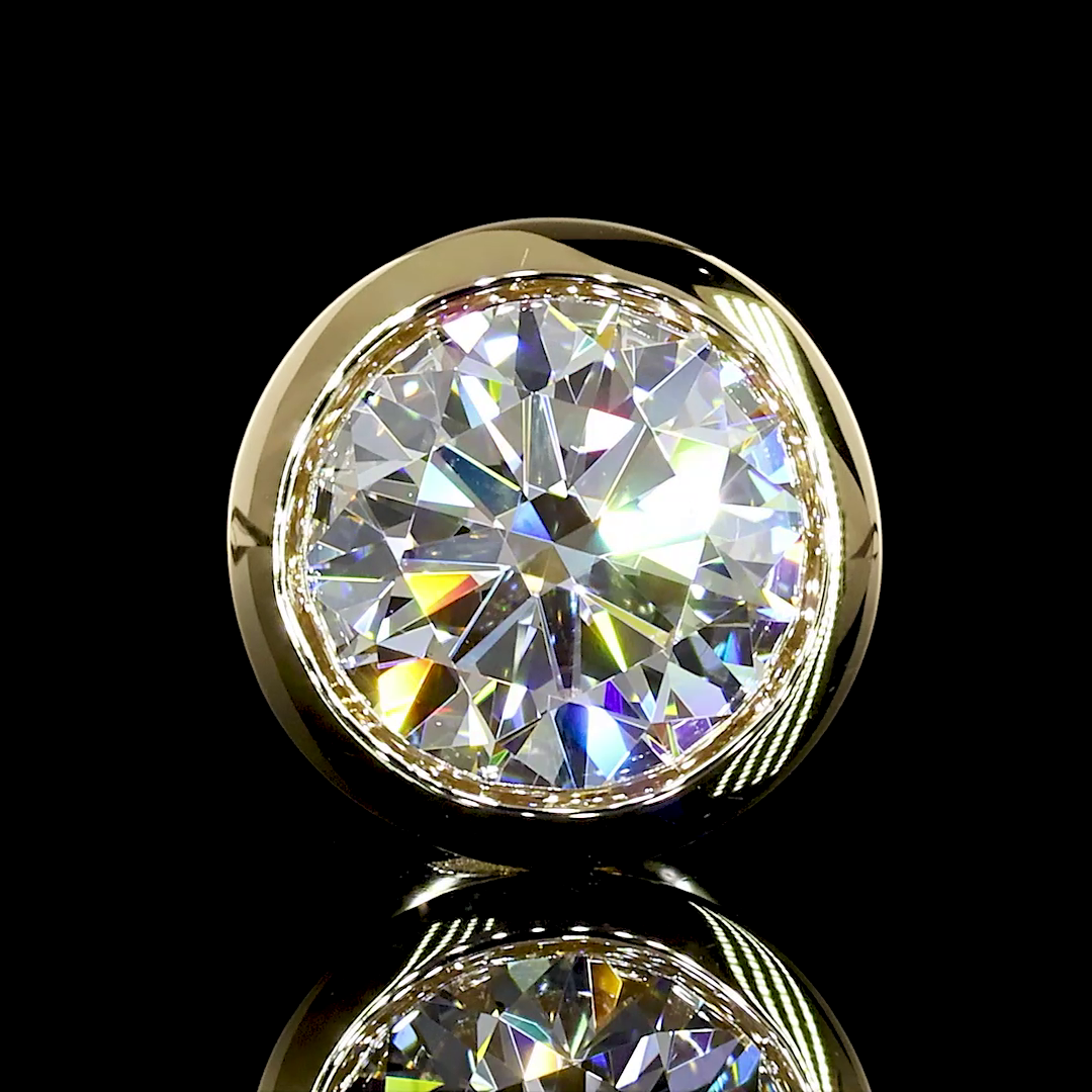 2.1 Carat Lab Grown Round E VS1 Diamond Stud Earrings in 14K Yellow Gold - Perfect for Weddings, Anniversaries & Special Occasions