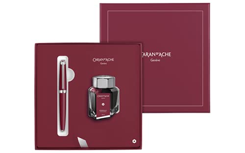Premium Burgundy LÉMAN Fountain Pen Gift Set with Medium Nib - Luxury Writing Instrument for Professionals & Collectors - Perfect for Office, Gifting & Special Occasions
