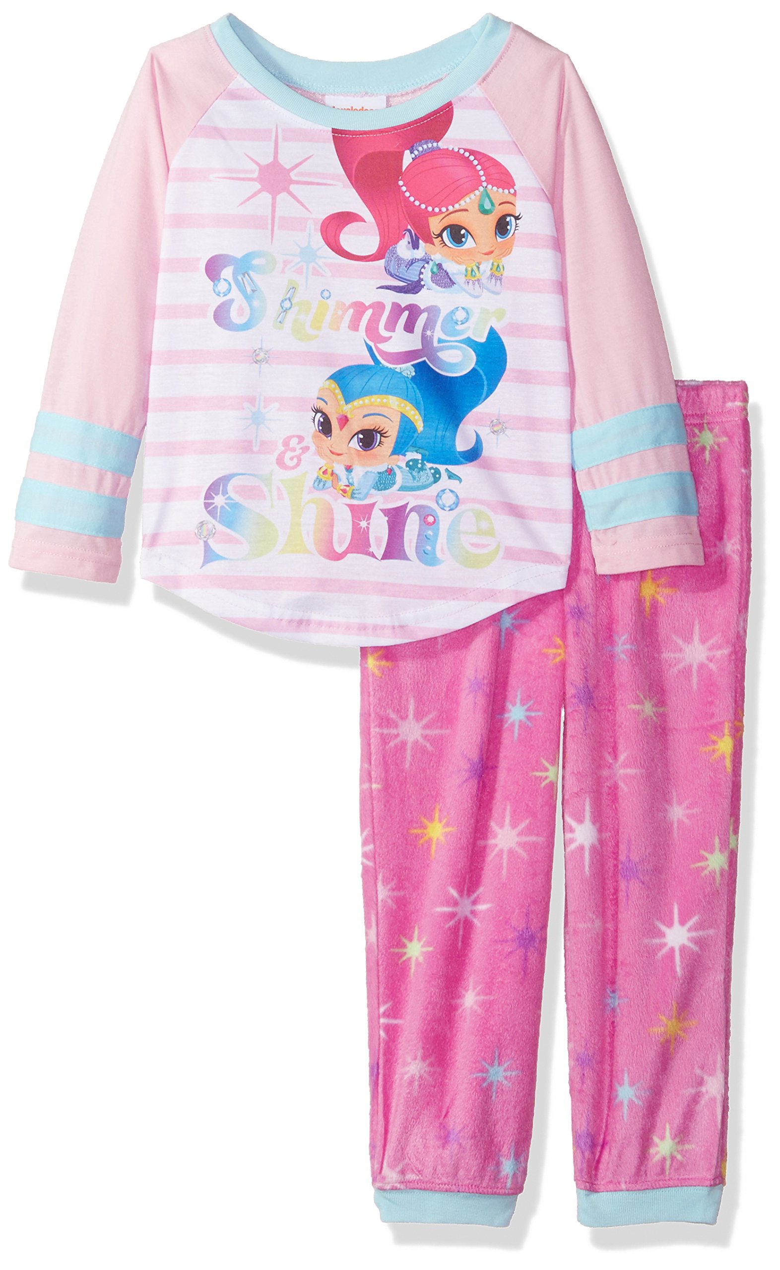 Nickelodeon Shimmer and Shine Girls' Fleece 2-Piece Pajama Set for Big Girls - Cozy & Cute Sleepwear for Bedtime, Sleepovers & Lounge Wear