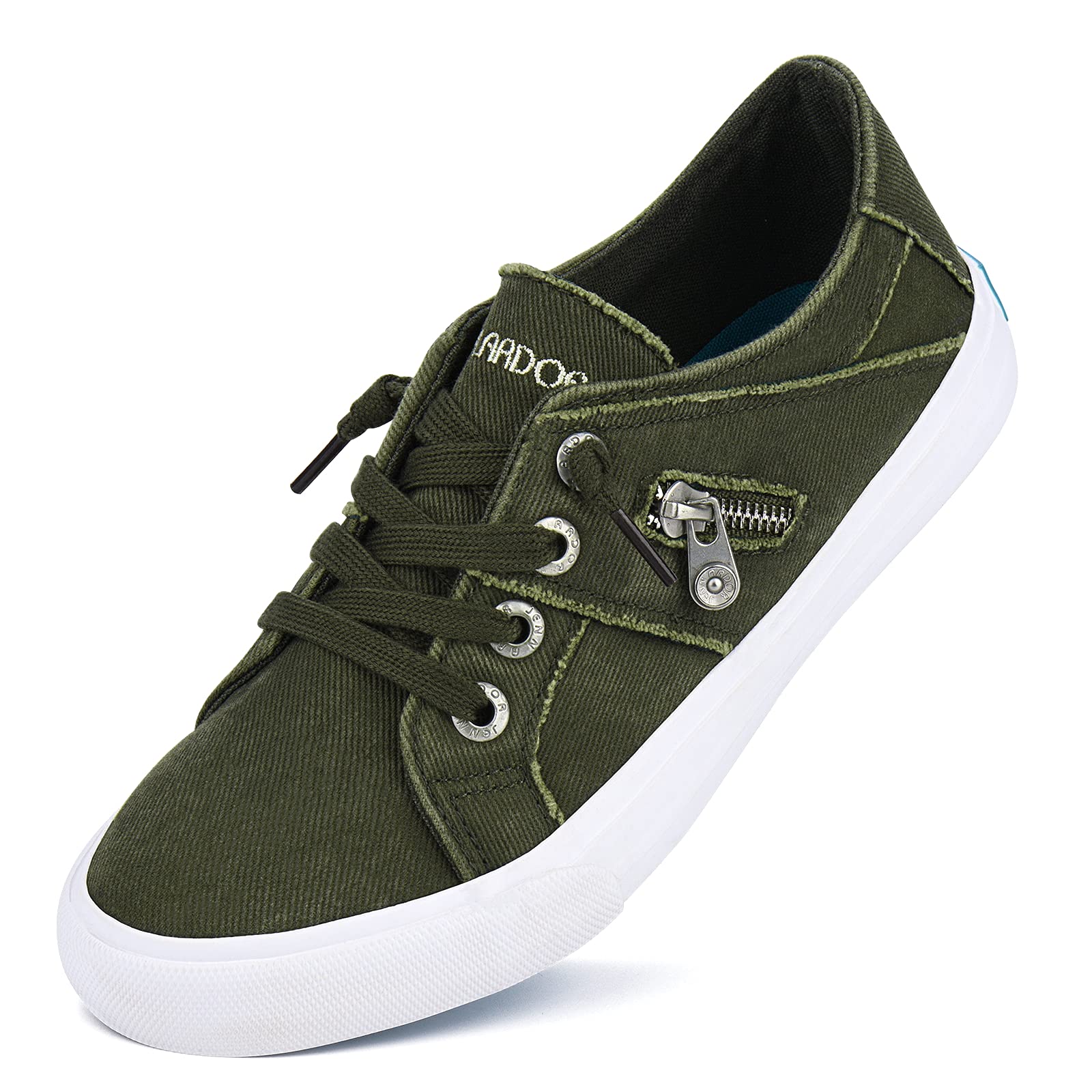 JENN ARDOR Women's Low Top Slip On Sneakers - Breathable Canvas Walking & Running Shoes with Lace Up Design | Perfect for Casual Wear, Gym Workouts & Daily Comfort