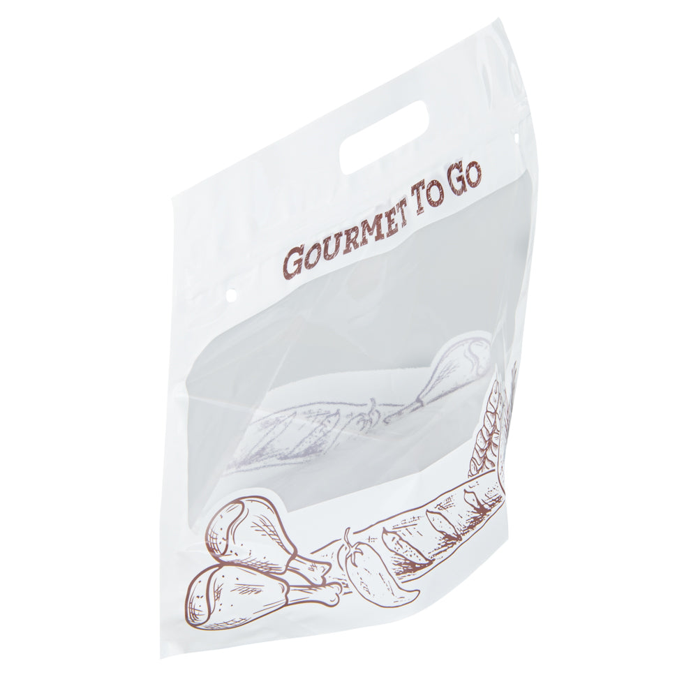 Premium White Plastic Rotisserie Chicken & Hot Food Bags - 12.75