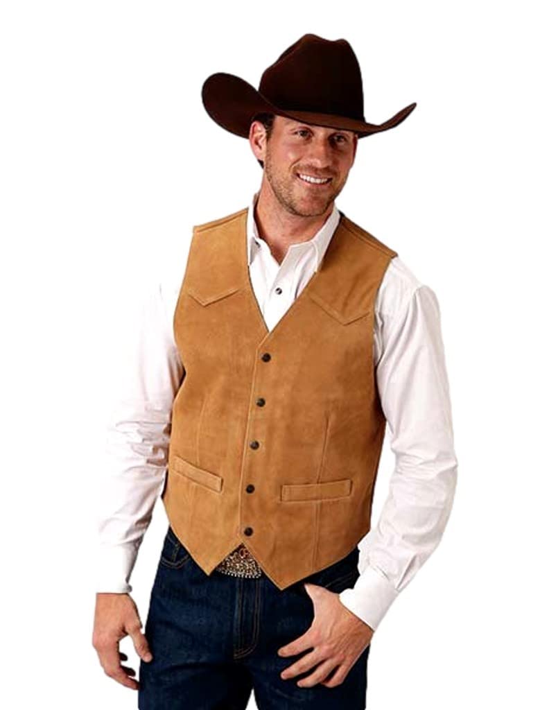 Roper Men's Suede Vest for Big & Tall - Western Style Leather Vest for Cowboy, Rodeo & Outdoor Wear
