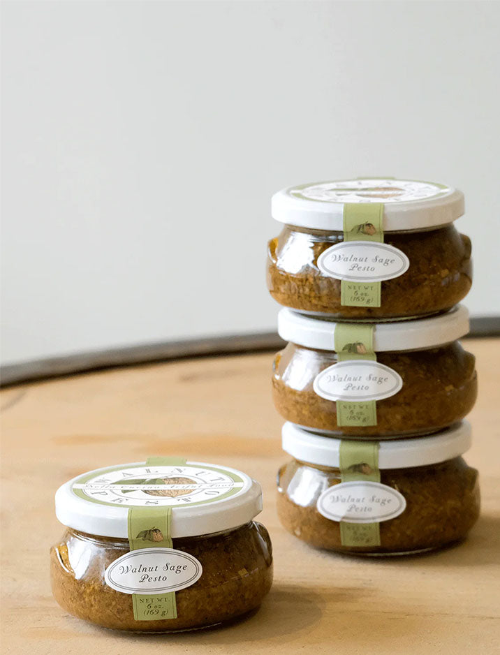 Organic Walnut Sage Pesto Sauce - Vegan, Gluten-Free Basil Pesto Spread for Pasta, Pizza & Sandwiches - Gourmet Italian Herb Sauce for Cooking & Meal Prep