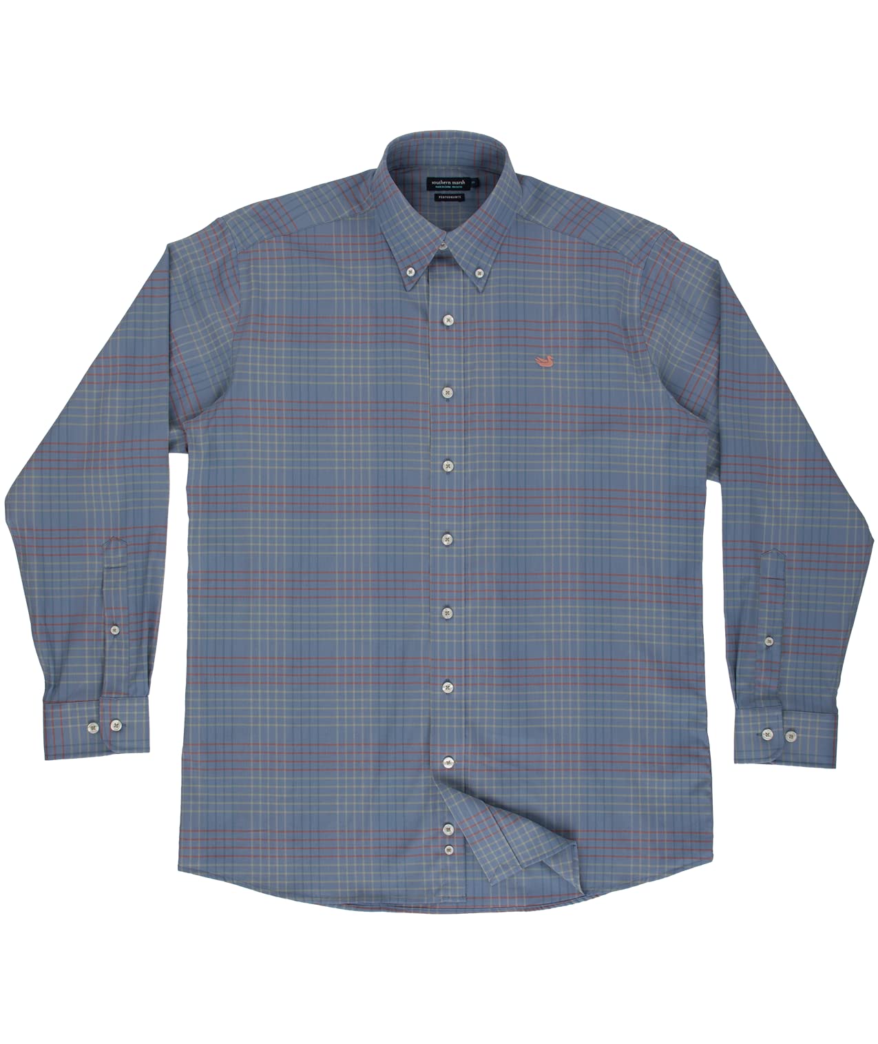 Southern Marsh Winfield Grid Performance Dress Shirt for Men - Moisture-Wicking, Breathable & Comfortable Business Casual Shirt - Perfect for Office, Meetings & Formal Events