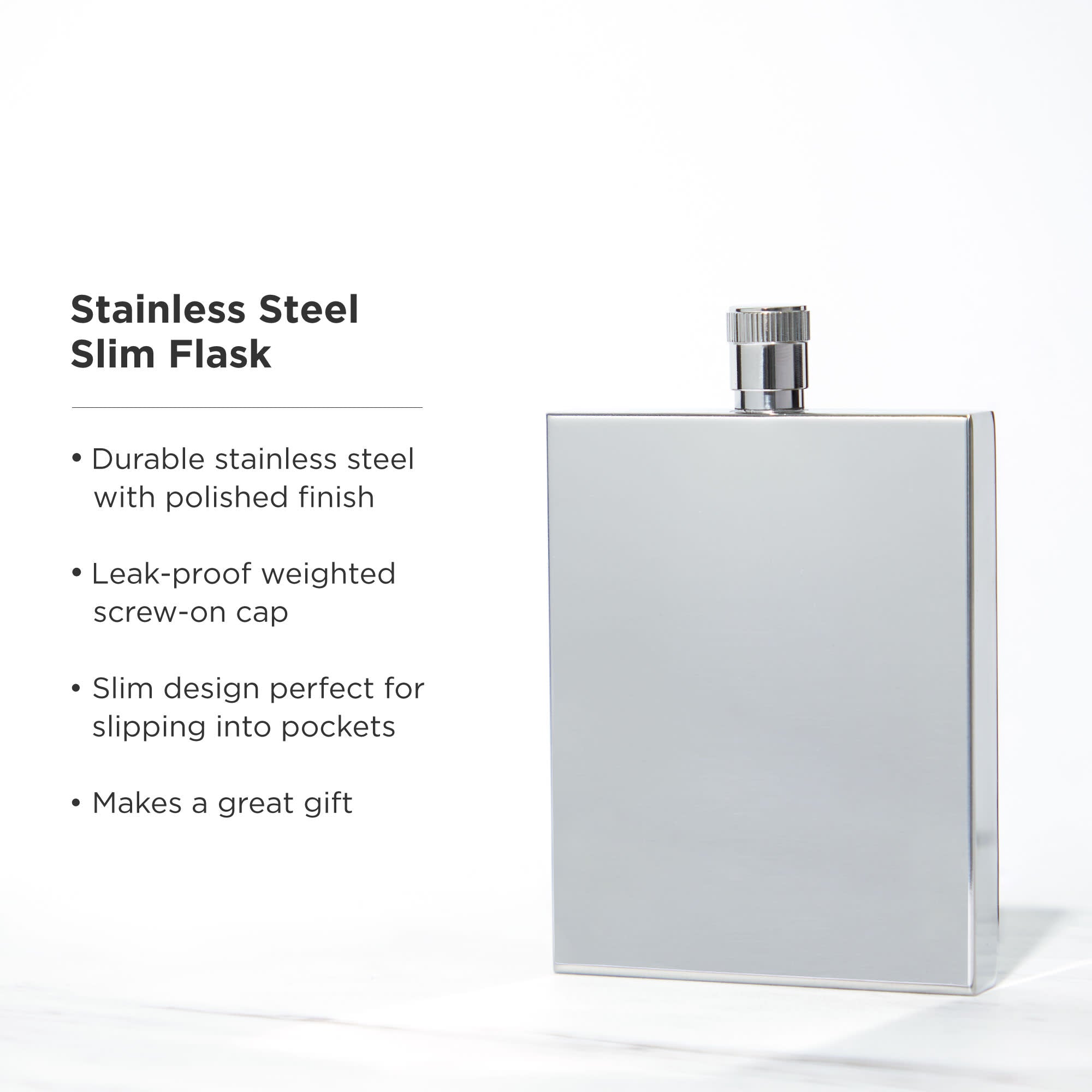 Premium Stainless Steel Slim Flask for Whiskey & Liquor - Leakproof & Odorless, Perfect for Outdoor, Travel, Camping & Gifting