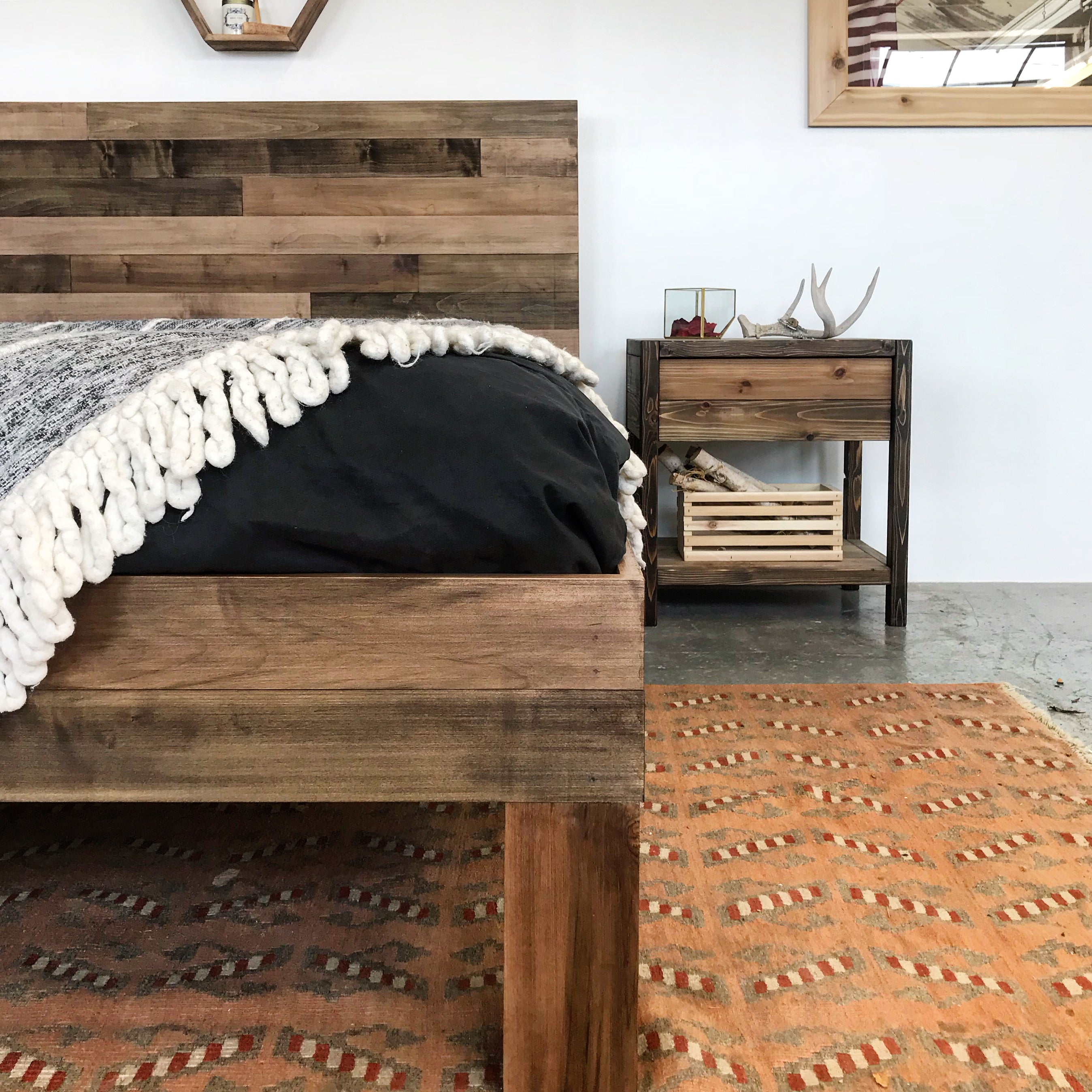 Slim Maple Boswell Bed Frame - Modern Minimalist Wooden Platform Bed for Small Spaces | Perfect for Apartments, Dorms & Guest Rooms