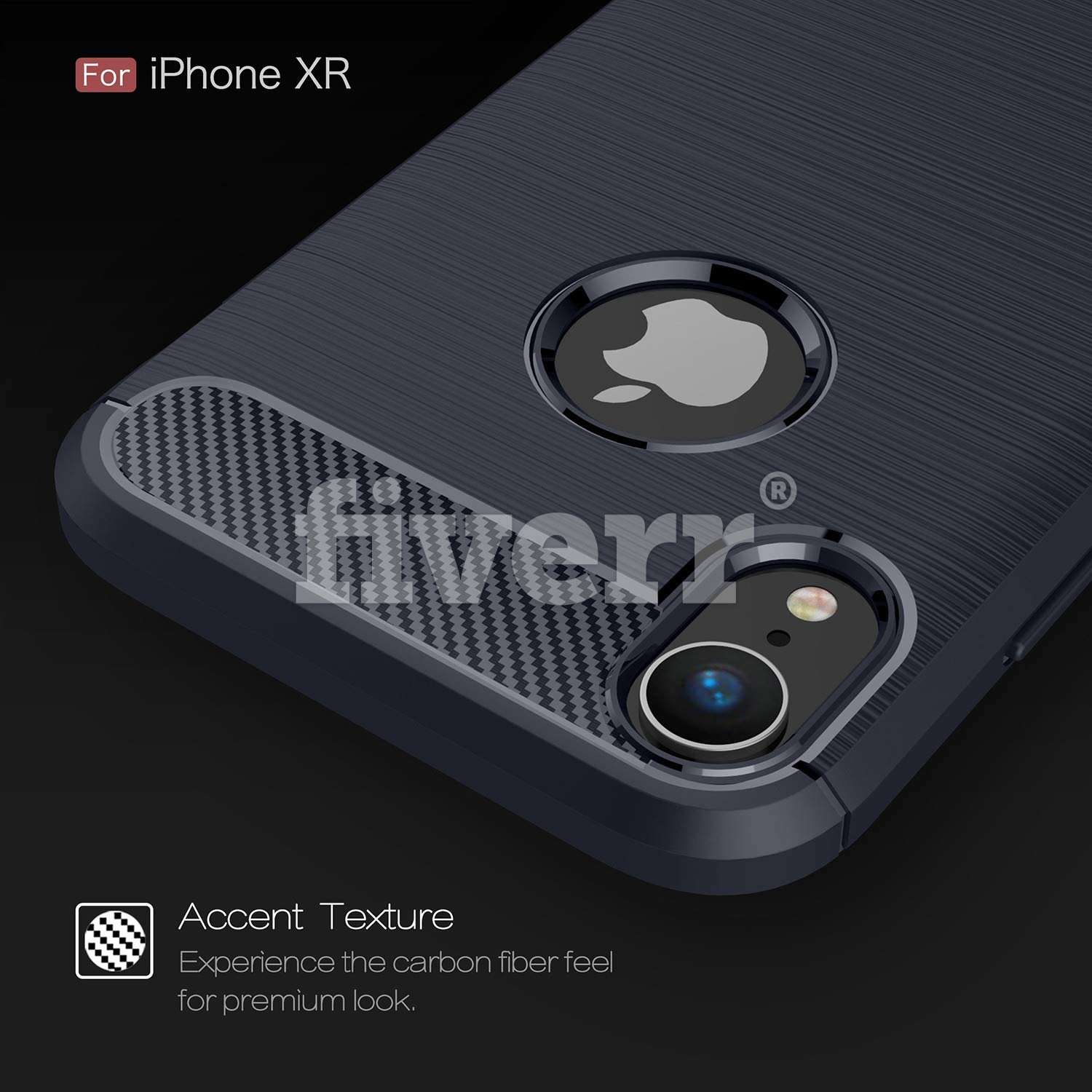 iPhone XR Case by Cell Shellz - Premium Brushed TPU Cover with Wireless Charging Support, Full Body Protection in Navy Blue | Perfect for Everyday Use, Travel & Work