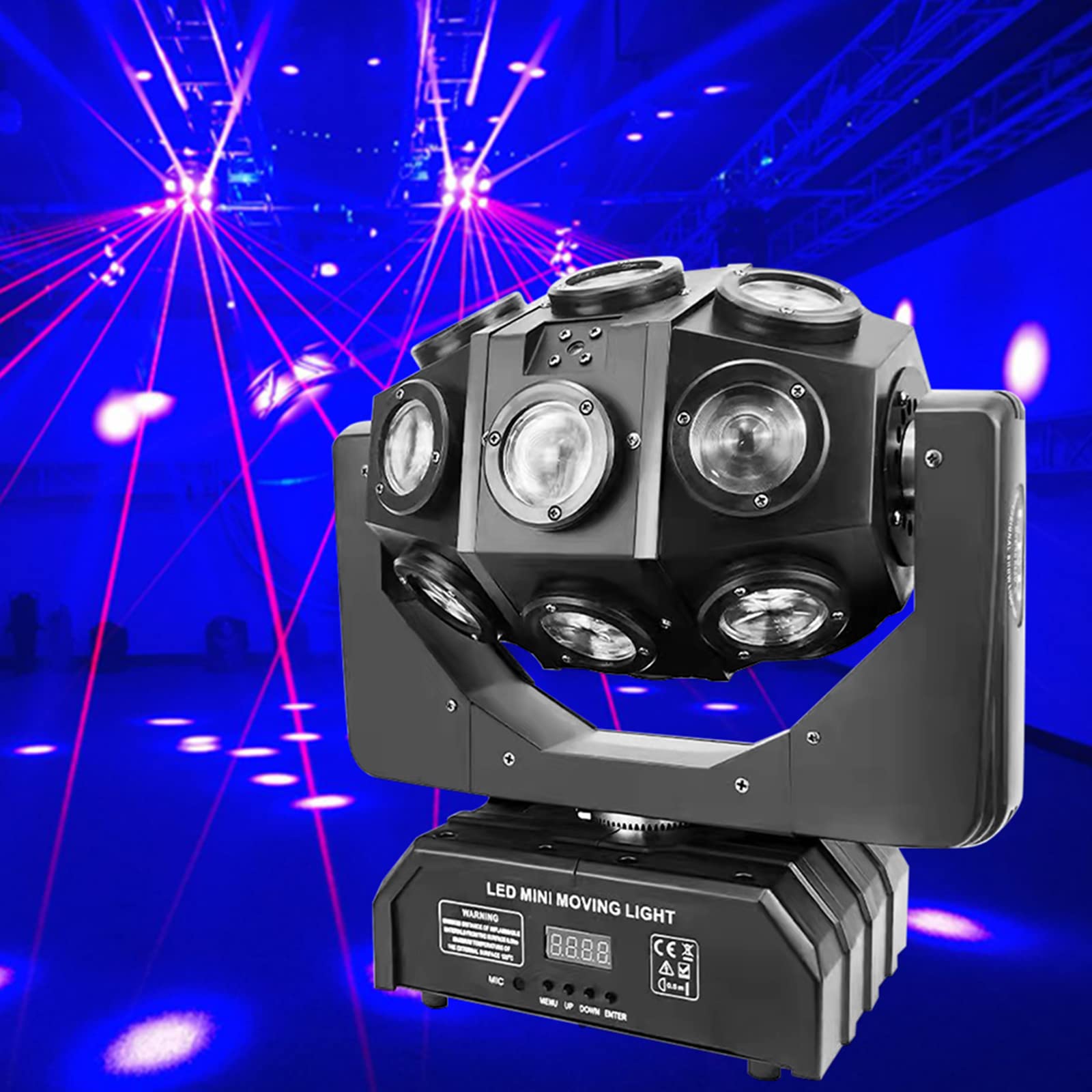 Professional 18-LED RGBW DMX512 DJ Stage Lighting - Sound Activated Rotating Beam & Uplighting for Events, Weddings, KTV, Disco Parties | Perfect for Clubs, Festivals & Nightlife Entertainment