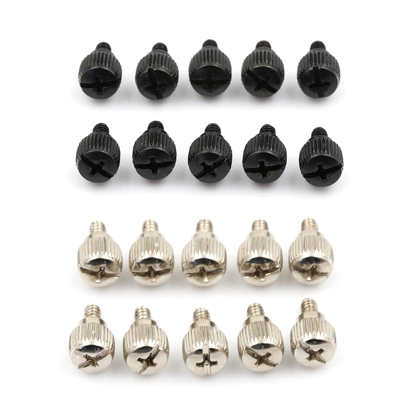 10-Pack Black or Nickel Computer Case Screws - 14x9mm Thumb Screws for Easy Hand Tightening | Ideal for PC Builds, DIY Repairs & Hardware Upgrades (White)
