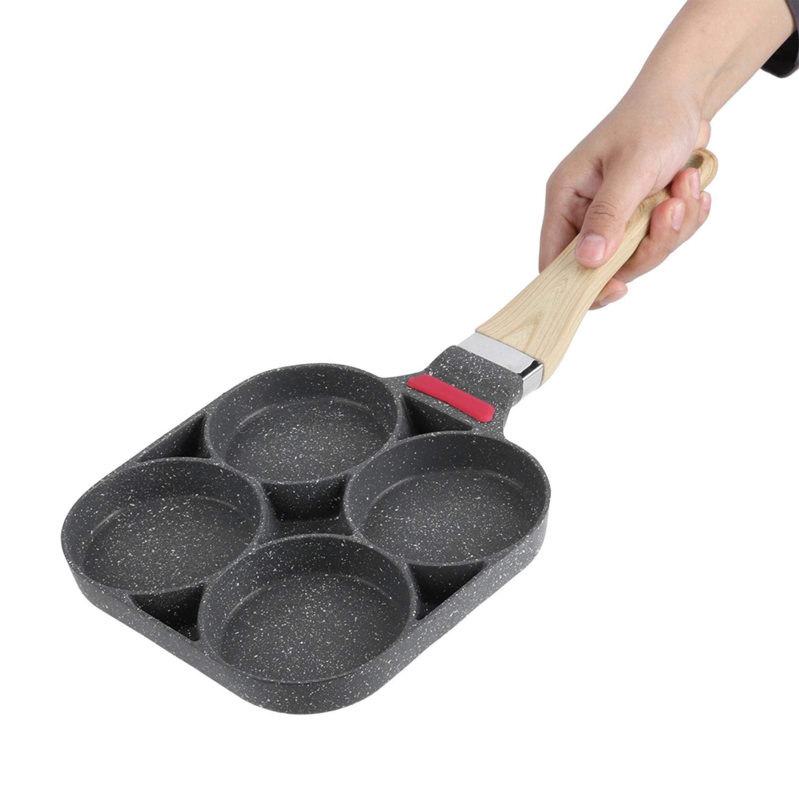 **4-Cup Non-Stick Aluminum Pancake Pan – Multi-Functional Egg Frying Pan for Breakfast, Hamburgers & More – Works on Open Flame & Induction Cooktops – Perfect for Kitchen, Camping & Quick Meals**