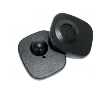 8.2MHz Checkpoint Compatible 1000pcs Black Square Mini Hard Security Tags with Pins - Anti-Theft Protection for Retail Clothing & Accessories