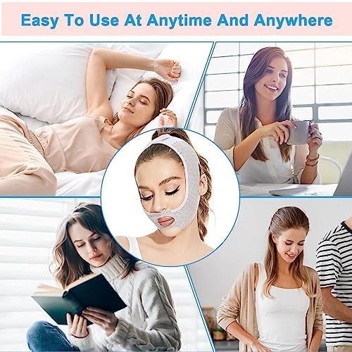 Reusable V-Line Lifting Face Mask - Contouring Sleeping Chin Strap for Double Chin Reduction & Jawline Definition | Slimming Face Band for Nighttime Use, Beauty Sleep & Facial Firming
