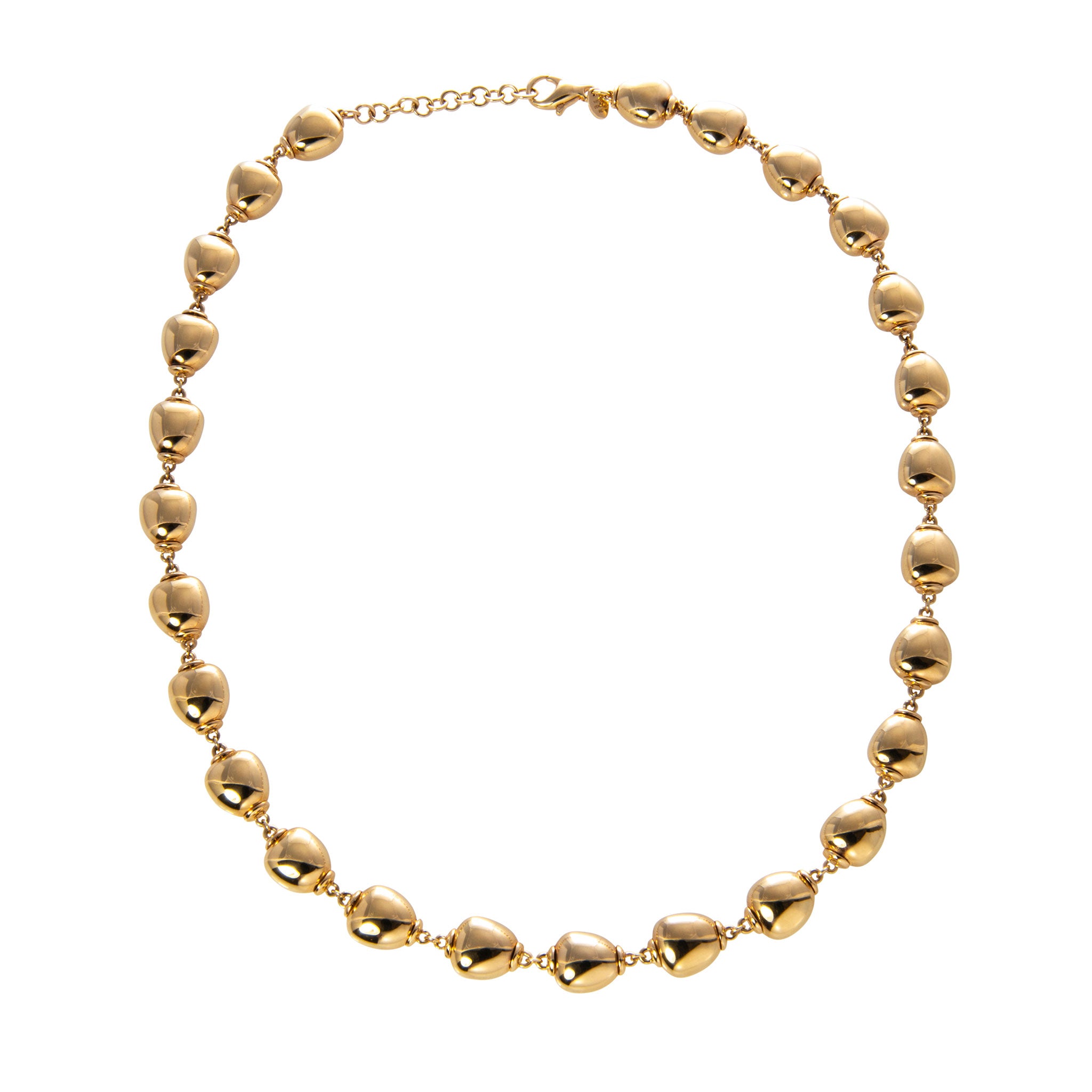 14K Yellow Gold Italian Polished Bead Chain Necklace for Women - Elegant Layering Jewelry for Everyday Wear & Special Occasions