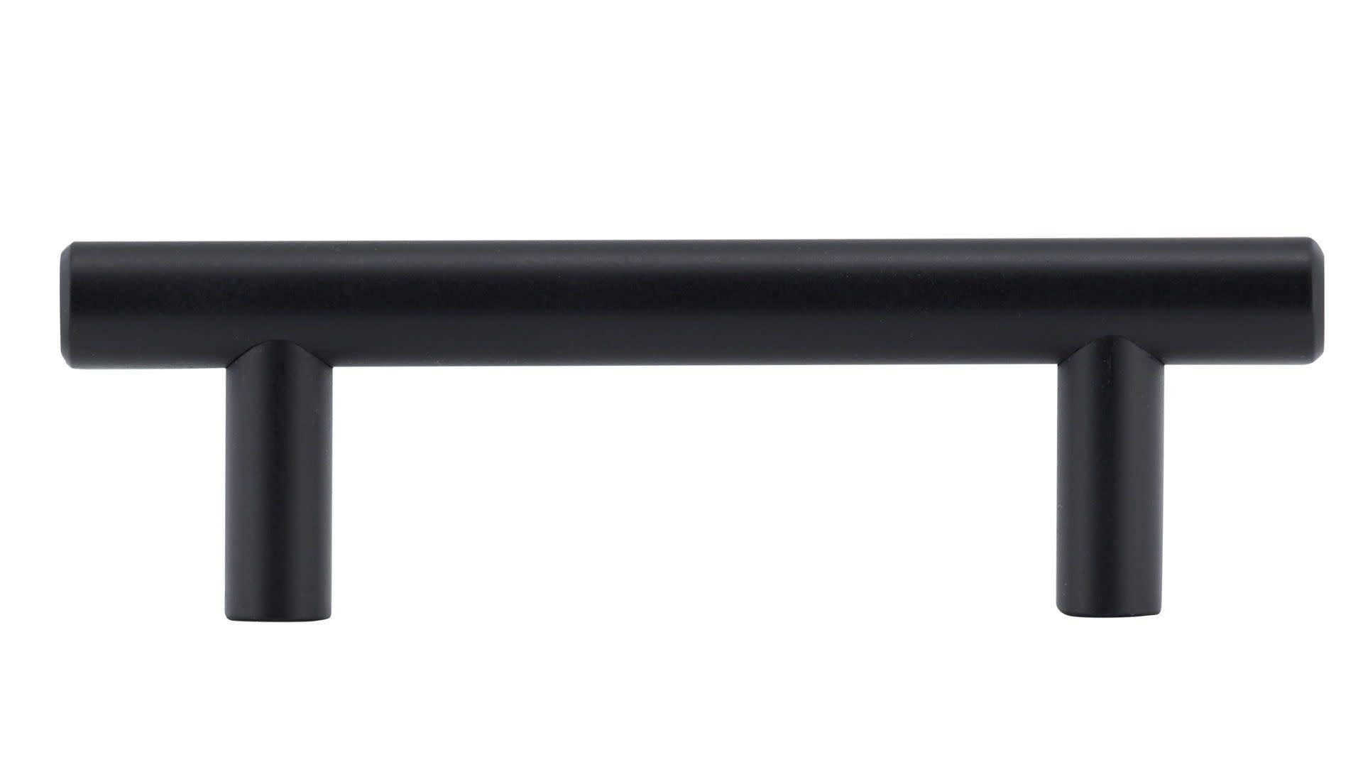 Richelieu BP20576 3 Inch Center to Center Cabinet Pull - Matte Black Bar Pull Handle for Kitchen Cabinets, Dressers & Bathroom Vanities