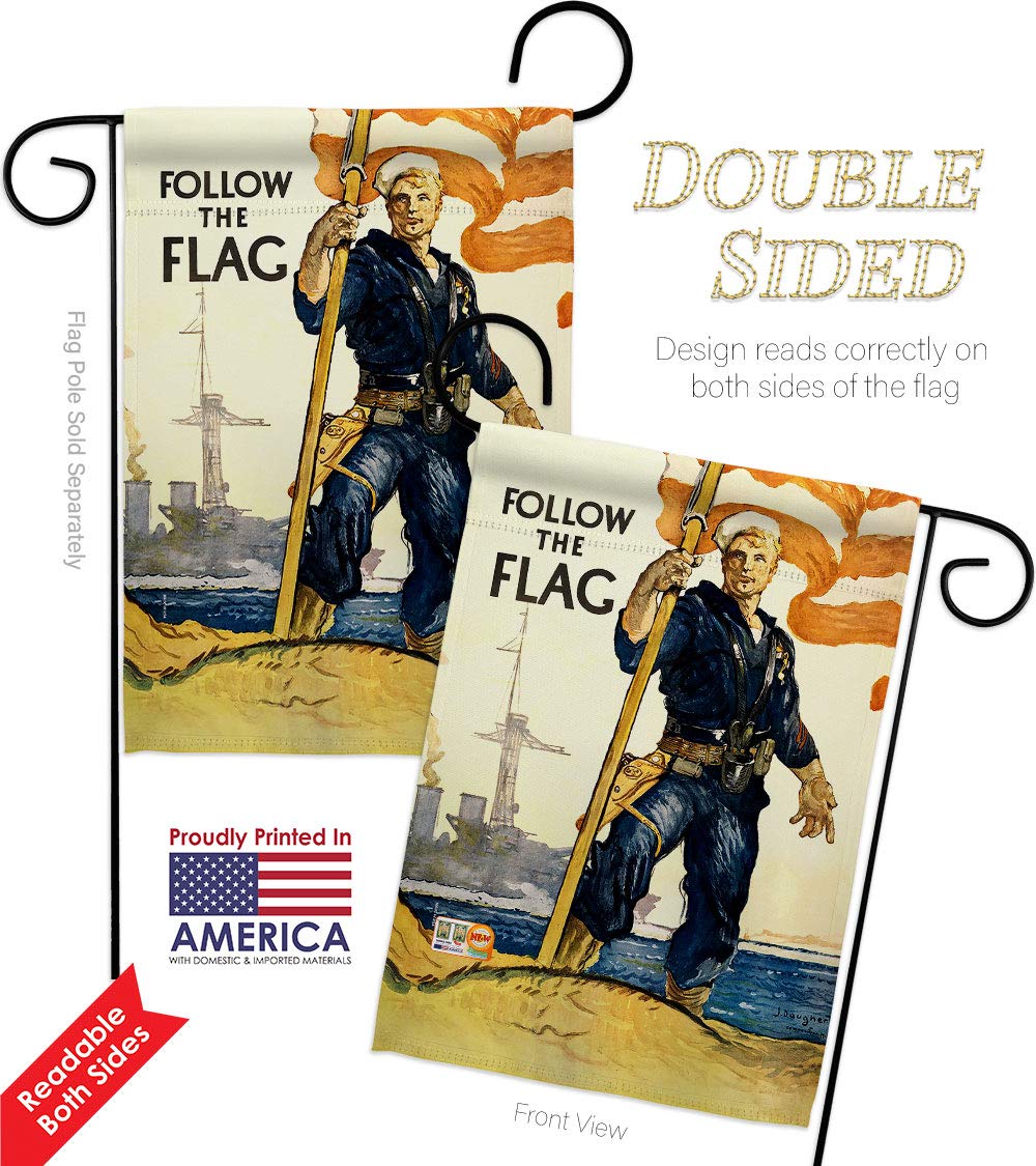 US Navy Seabee Garden Flag Set - Double-Sided Military Veteran Gift for Yard Decor