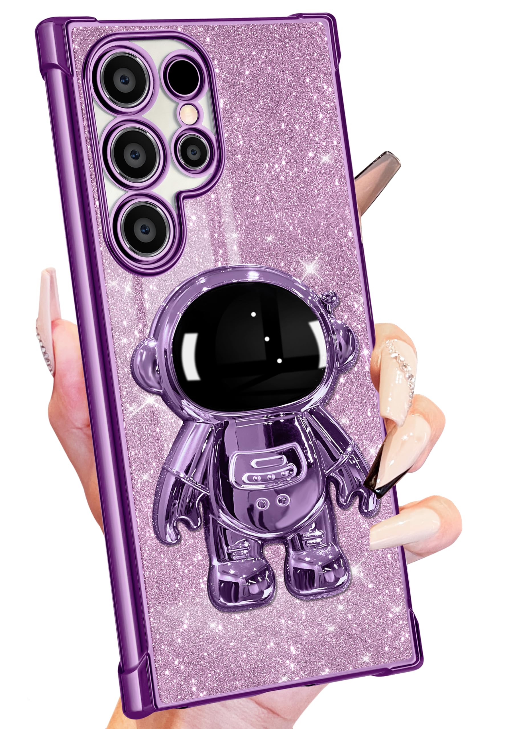 Cute Astronaut Glitter Phone Case for Samsung Galaxy S24 Ultra 6.8