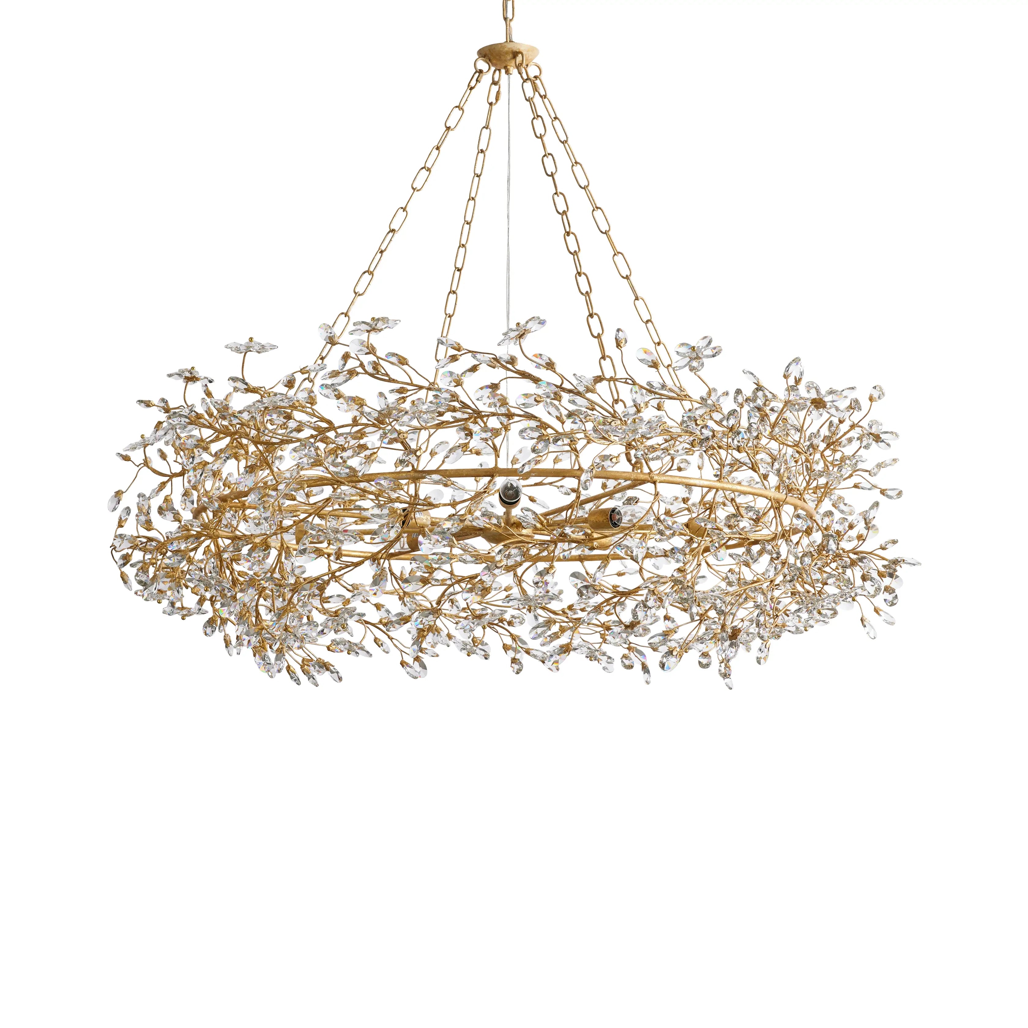 Fiore Crown Chandelier - 39/48/60 Inch Modern Crystal Ceiling Light Fixture for Dining Room, Living Room & Bedroom | Elegant Home Decor Lighting