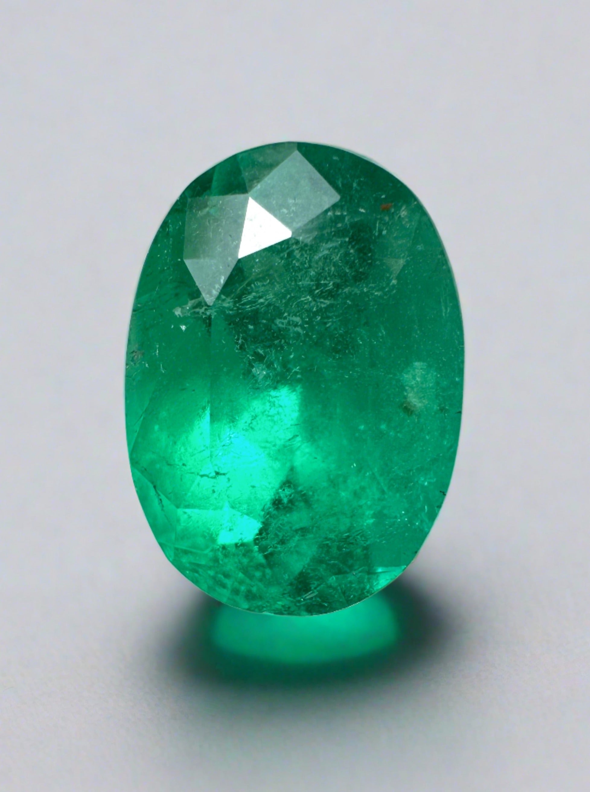 2.95 Carat 11x8mm Oval Cut Colombian Emerald - Semi Transparent Green Loose Gemstone for Jewelry Making, Engagement Rings & Luxury Gifts