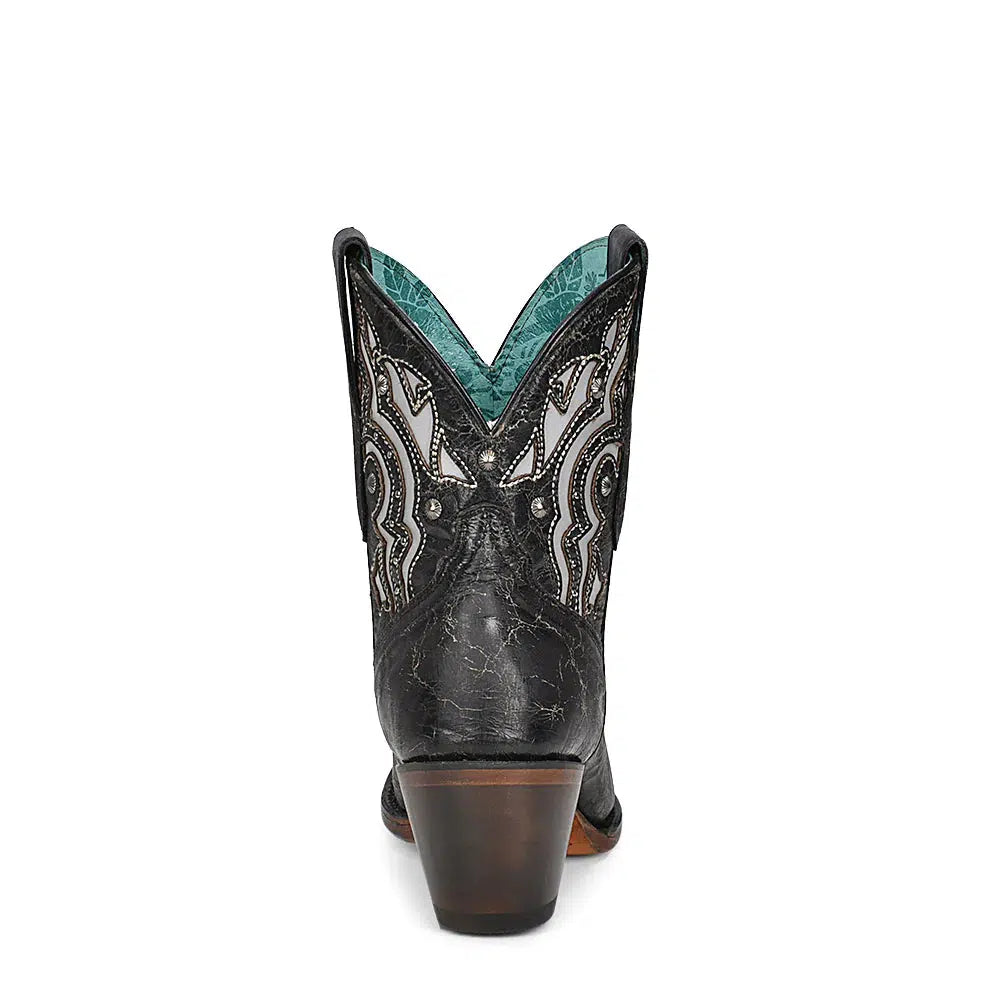 A4272 Women's Black Western Cowgirl Leather Ankle Boots - Stylish & Comfortable for Riding, Dancing & Everyday Wear