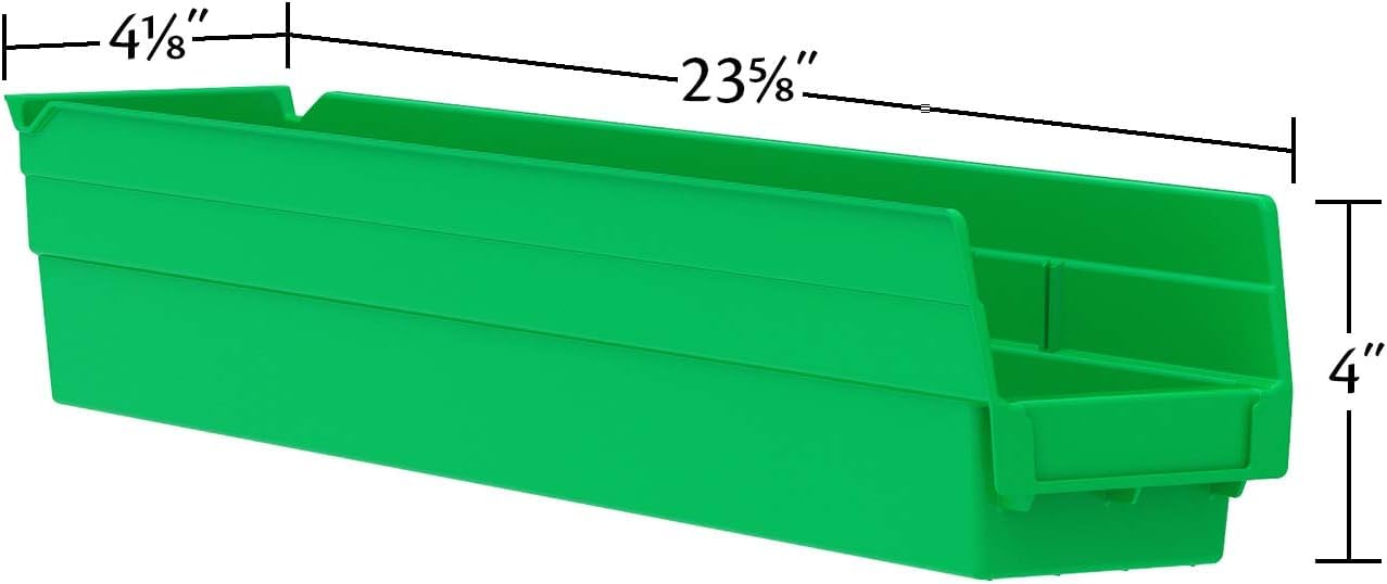 Akro-Mils 30124 Heavy Duty Plastic Shelf Bins - 12-Pack Red Storage Bins (24