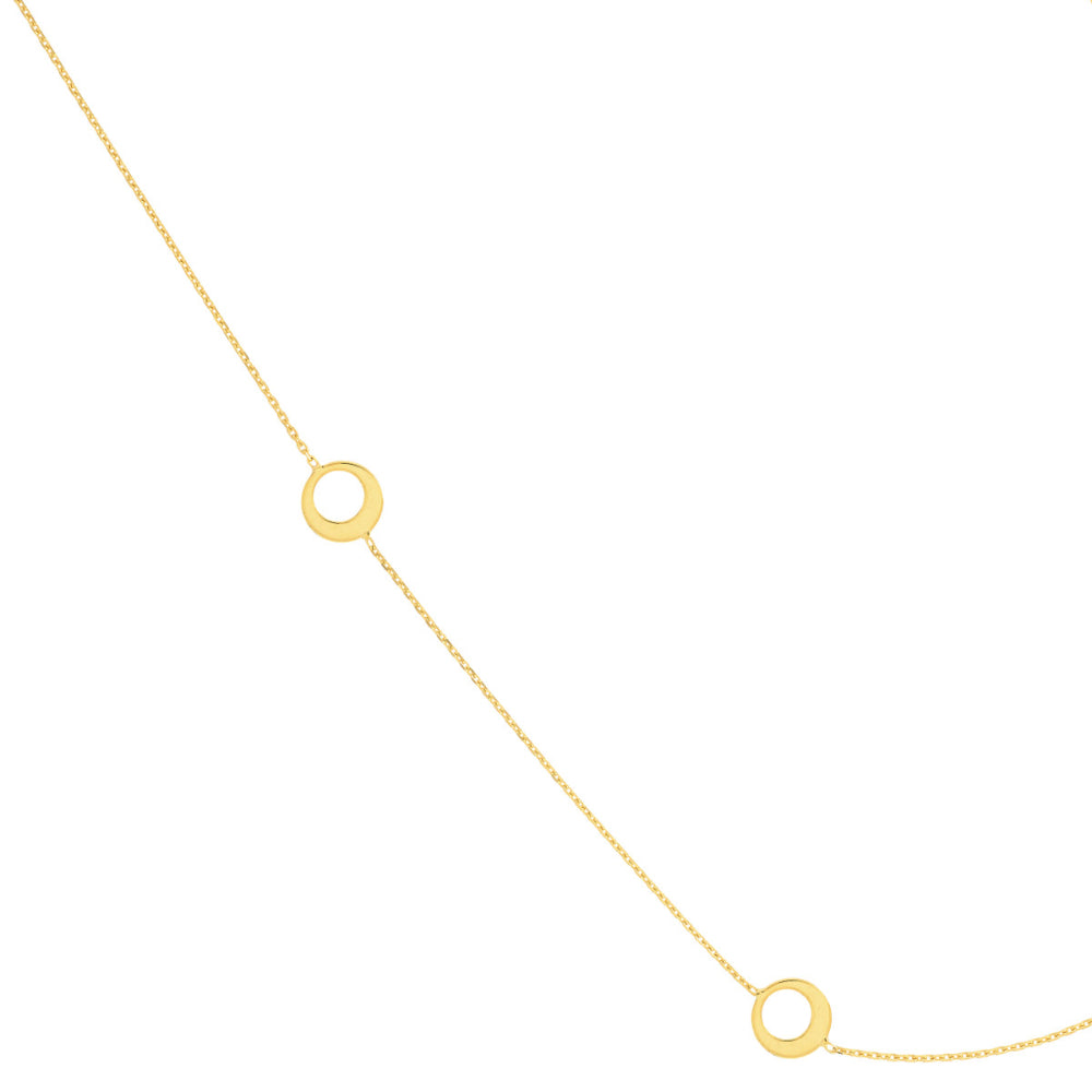 14K Gold Half Circle Station Necklace for Women - Elegant Layering Piece for Everyday Wear & Special Occasions