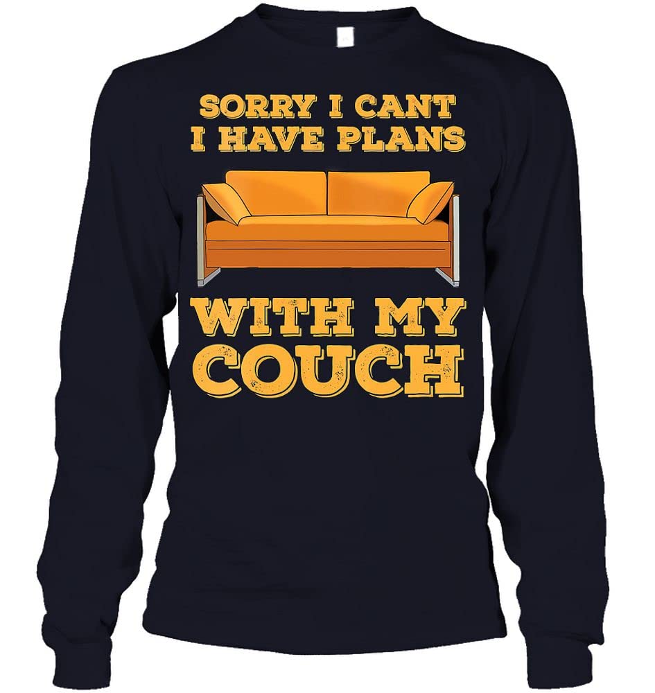 Funny Women's 'Sorry I Can't I Have Plans with My Couch' Sarcastic T-Shirt - Perfect for Lazy Days, Netflix Binges & Relaxing at Home