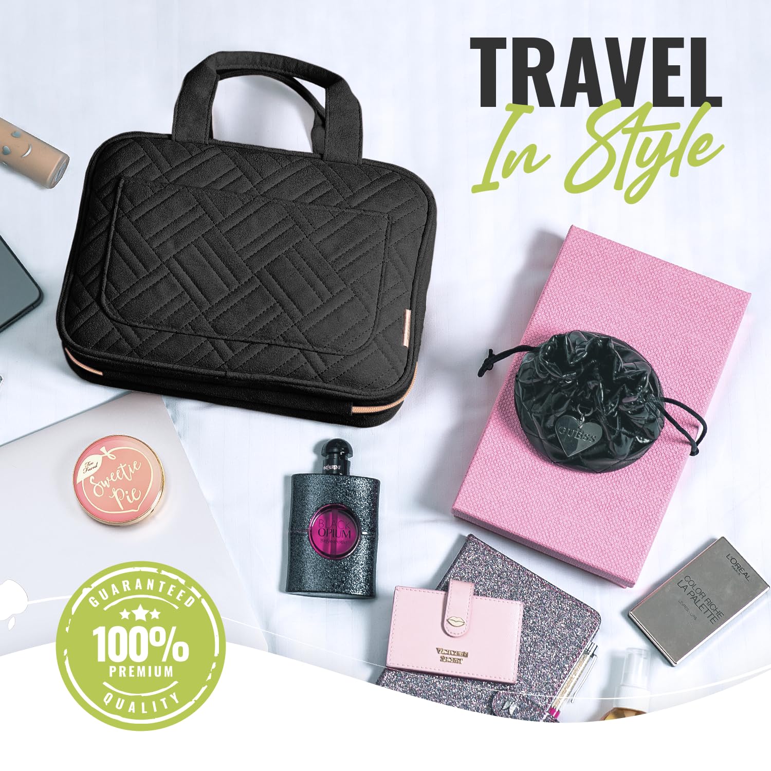 BOACAY Hanging Travel Toiletry Bag for Women - Waterproof Makeup Organizer with Multiple Pockets for Cosmetics, Toiletries & Travel Essentials - Perfect for Bathroom, Shower & On-the-Go Use