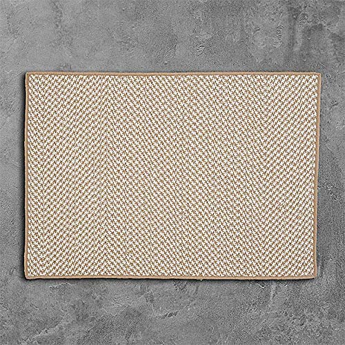 Colonial Mills Outdoor Houndstooth Tweed Area Rug 6'x9' in Cuban Sand - Durable All-Weather Patio Rug for Deck, Porch, and Outdoor Living Spaces