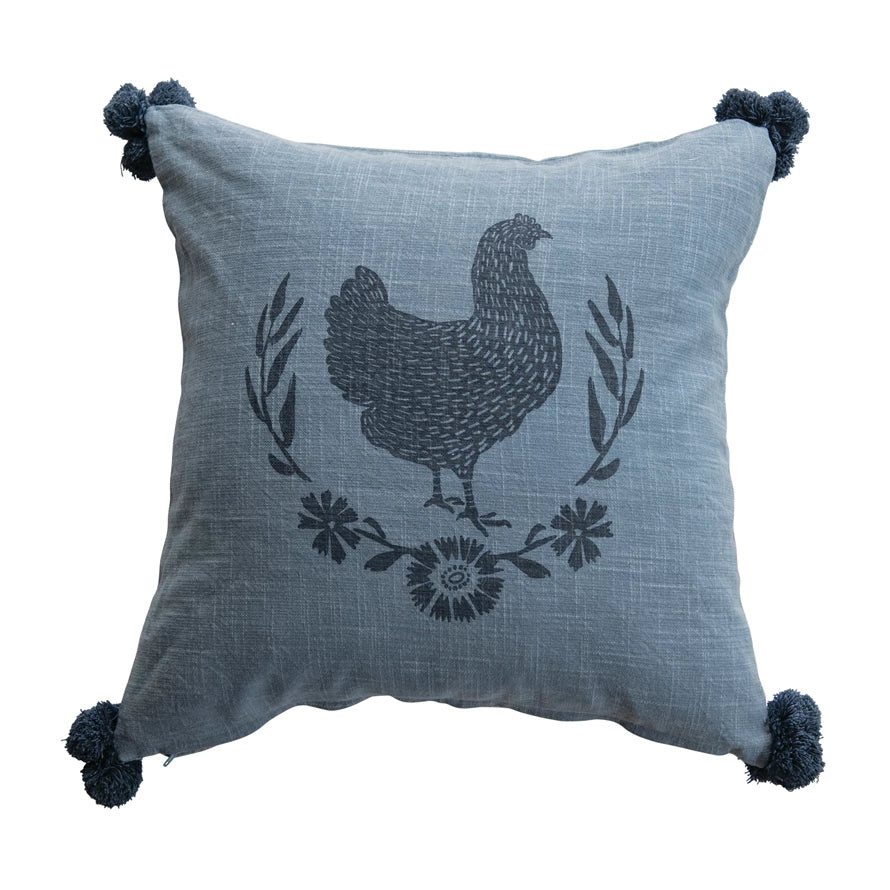 Cozy Blue Chicken Plush Pillow - Soft Cute Decorative Throw Pillow for Bed, Sofa, Nursery & Gifts | Perfect for Kids Room, Living Room & Home Decor