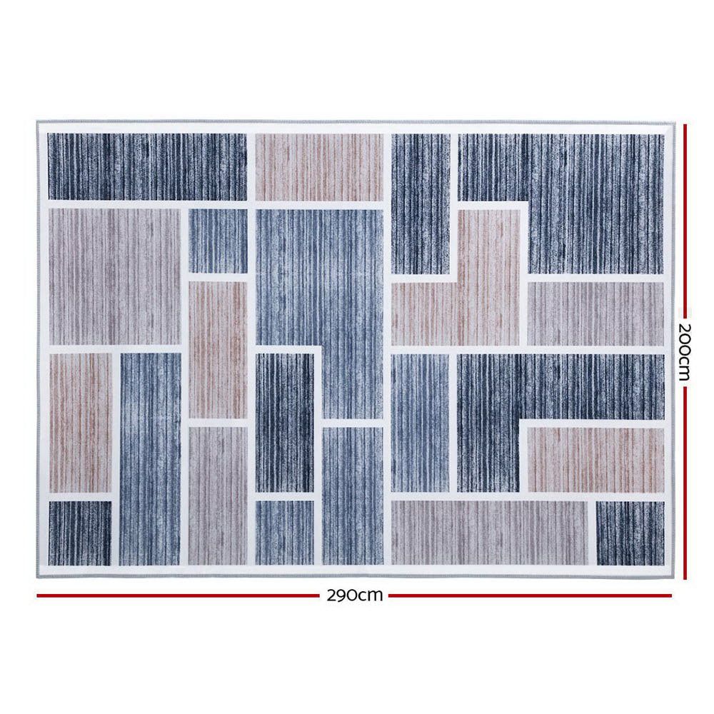 Soft Short Pile Floor Rug 200x290cm (79x114 inches) - Non-Slip Oblong Living Room Carpet for Bedroom, Nursery & Home Decor