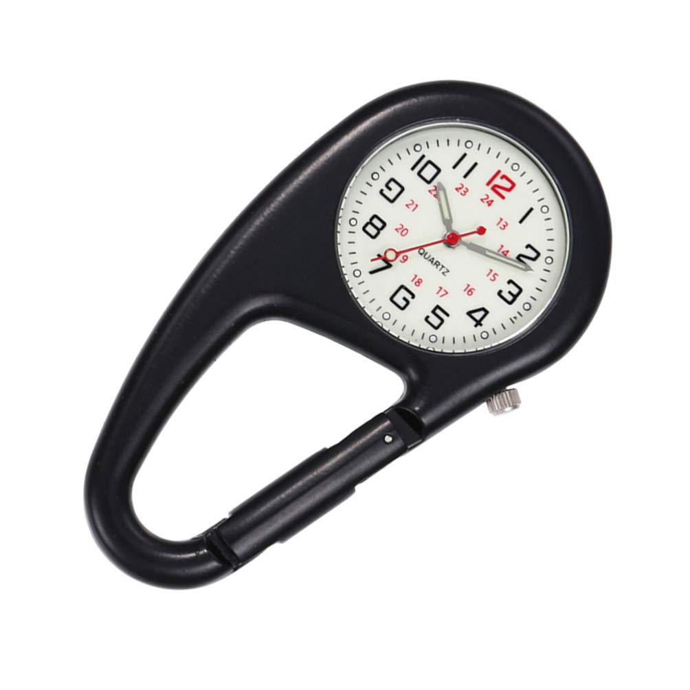 ibasenice Clip-On Quartz Pocket Watch with Night Light - Aluminum Belt Fob Watch for Backpacking, Hiking & Mountaineering | Perfect for Outdoor Adventures, Camping & Travel Accessories