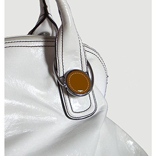Foldable Purse Hook - Stylish Brown Hanging Bag Holder for Restaurants, Travel & Shopping - Compact Handbag Hanger for Tables & Counters