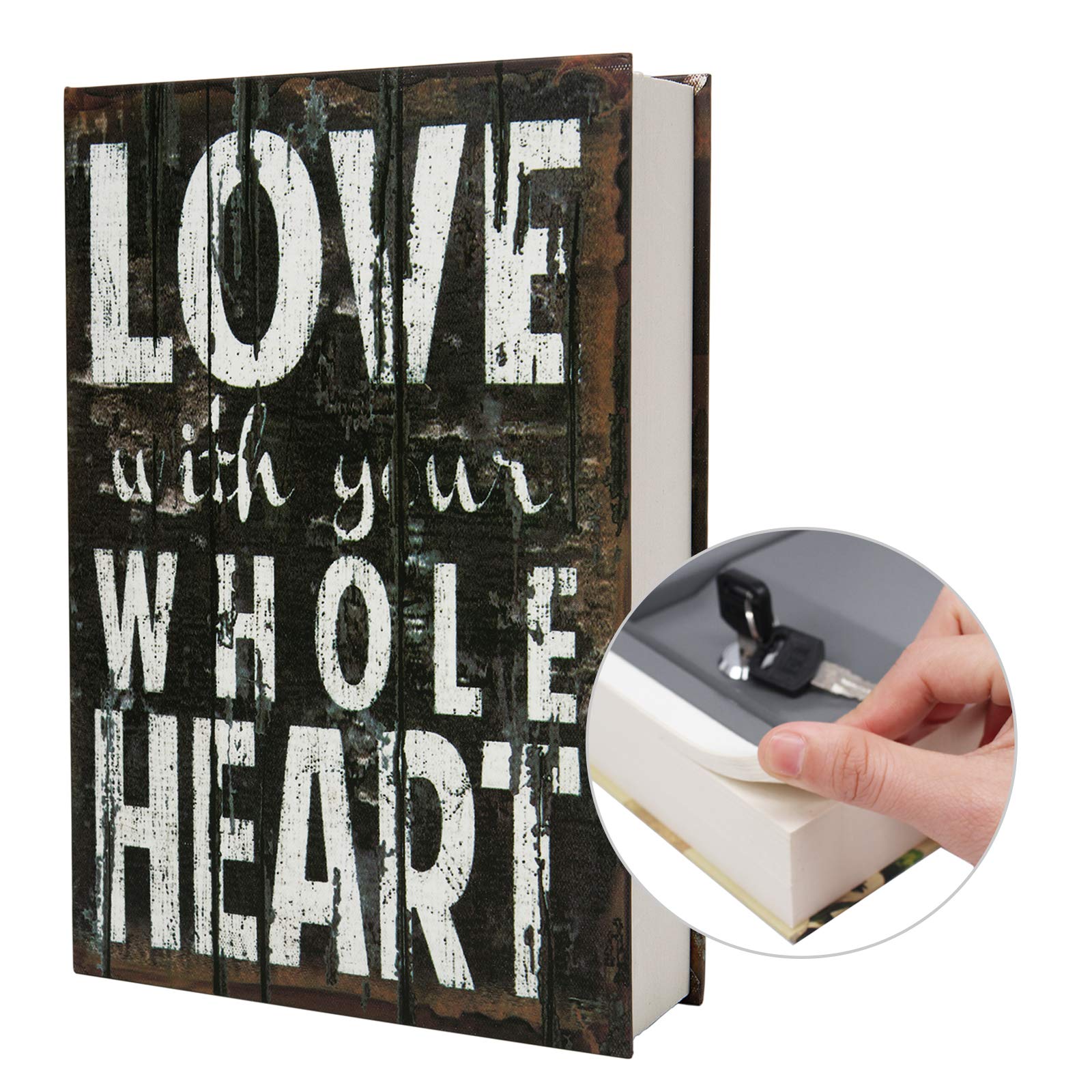 Real Paper Transfer Book Safe with Hidden Compartment & Key Lock - 8.7×6×2 Inch Disguised Storage for Valuables | Perfect for Home Security, Cash Stashing & Travel Essentials