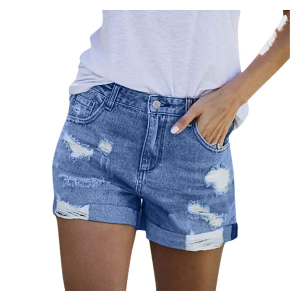 High Waisted Denim Shorts for Women - Plus Size Boyfriend Style, Perfect for Summer Outfits