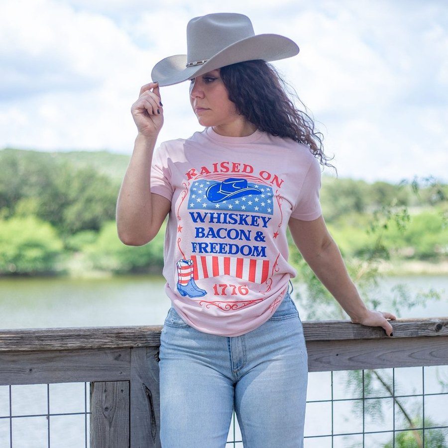 Women's Raised Right Boyfriend Fit T-Shirt - Light Pink | Soft Relaxed Casual Tee for Everyday Wear & Weekend Outfits