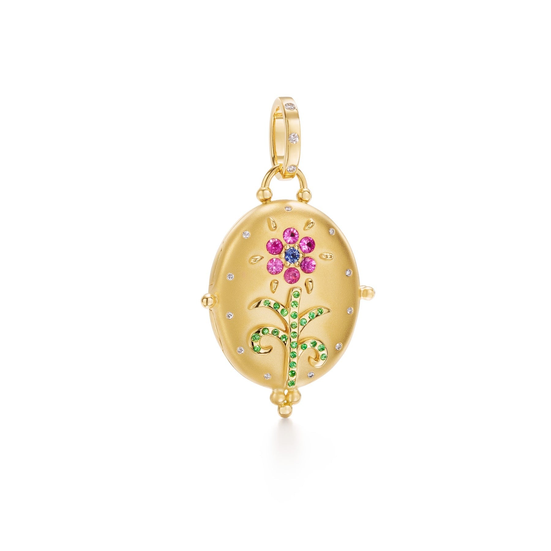 Temple St. Clair Pink Sapphire Small Primavera Locket Necklace - Elegant Rose Gold Pendant for Women, Perfect for Valentine's Day Gifts & Special Occasions