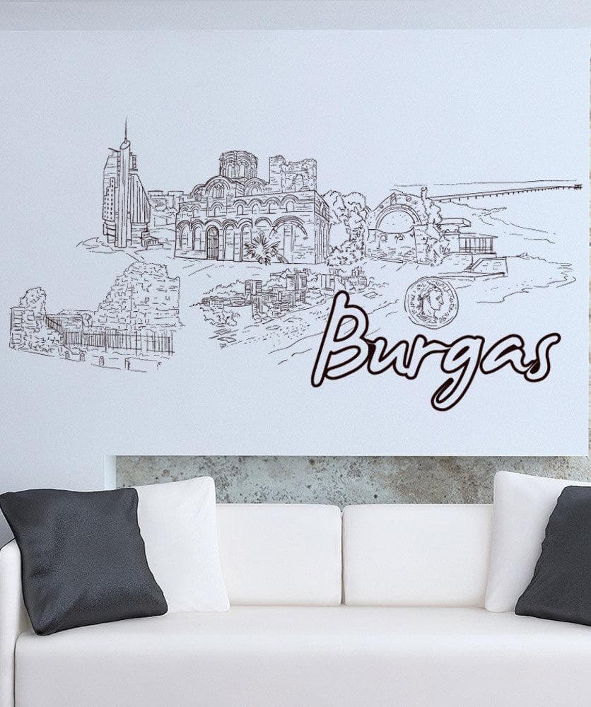 Vinyl Wall Decal Sticker - Premium Removable Home Decor for Living Room, Bedroom, Nursery - Burgas #1433 Design - Perfect for DIY Wall Art & Interior Design