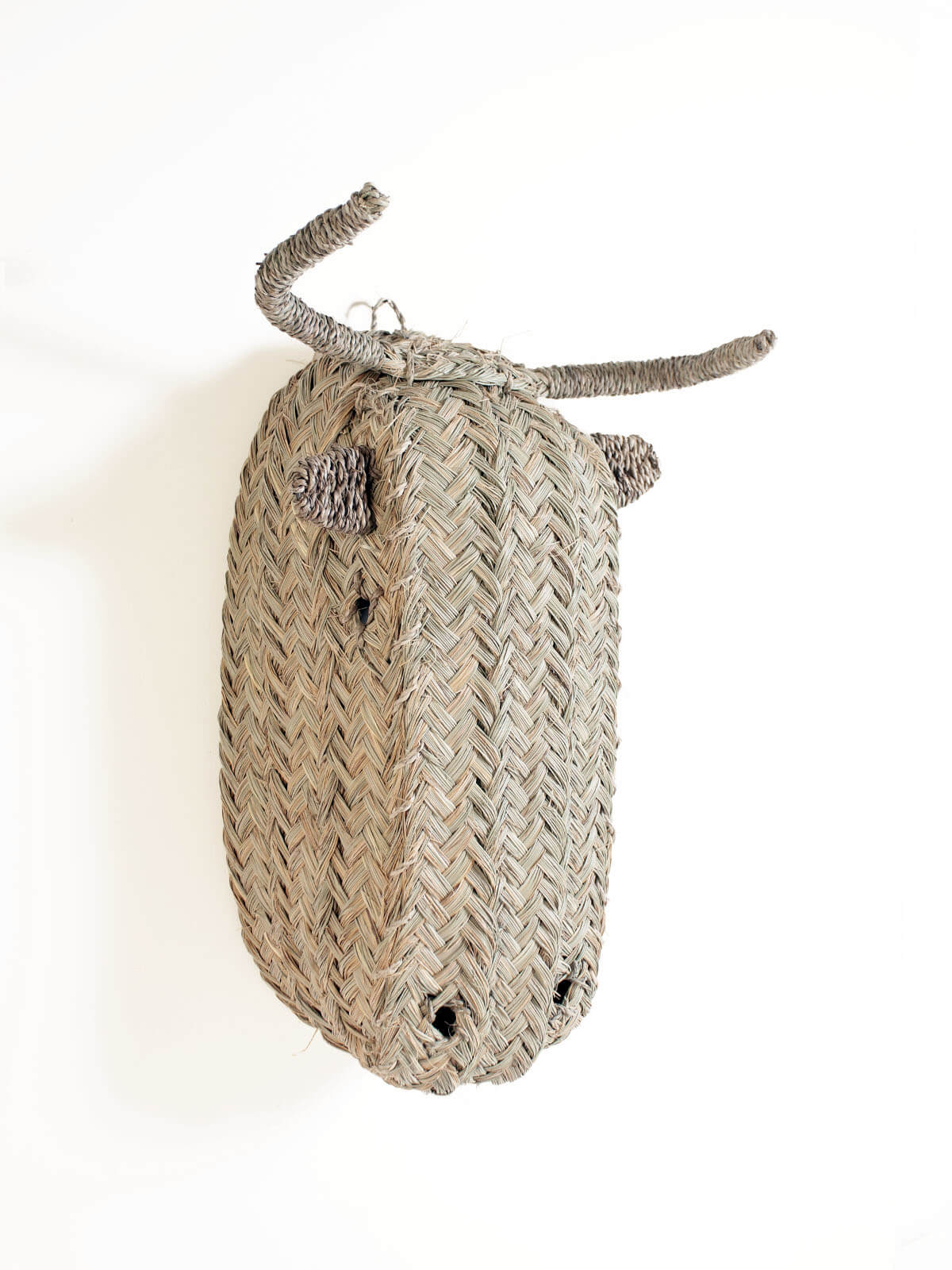 Handmade Woven Buffalo Animal Head Wall Decor - Rustic Home & Cabin Decor for Living Room, Bedroom, or Office