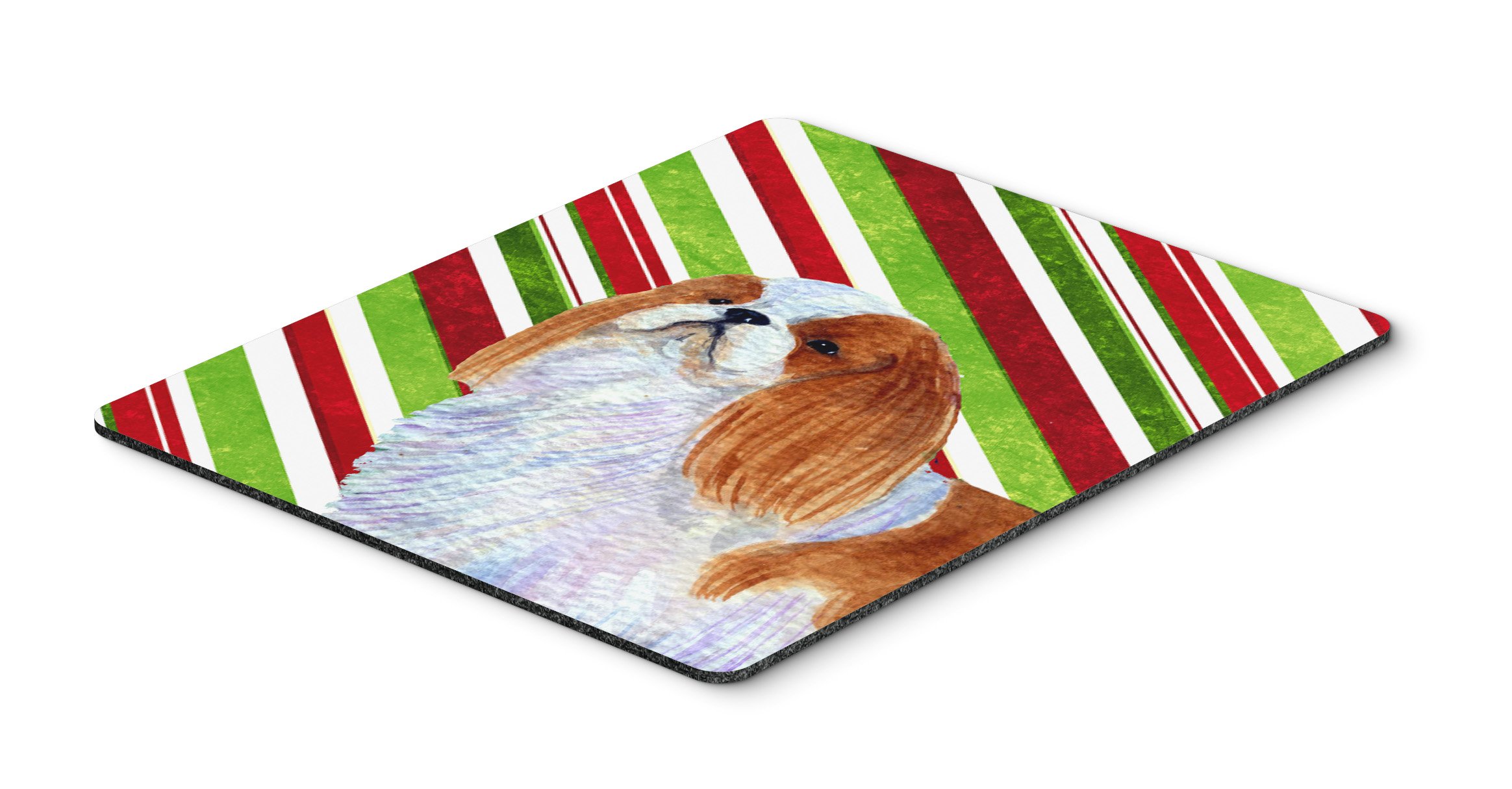 English Toy Spaniel Candy Cane Holiday Christmas Mouse Pad - Washable Large Mouse Mat for Home, Office, Gaming & Working Computers - Perfect Gift for Pet Lovers & Christmas Decor