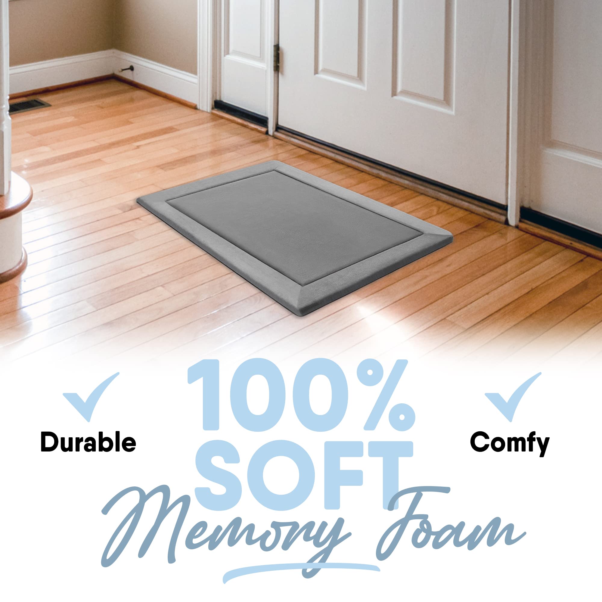 Premium Microdry Memory Foam Area Rug - Ultra Soft Microfiber Carpet with Built-in Rug Pad, Stain & Fade Resistant - Perfect for Living Room, Bedroom, Kids Room (2'x3', Light Grey) | Cozy Home Decor & Floor Protection